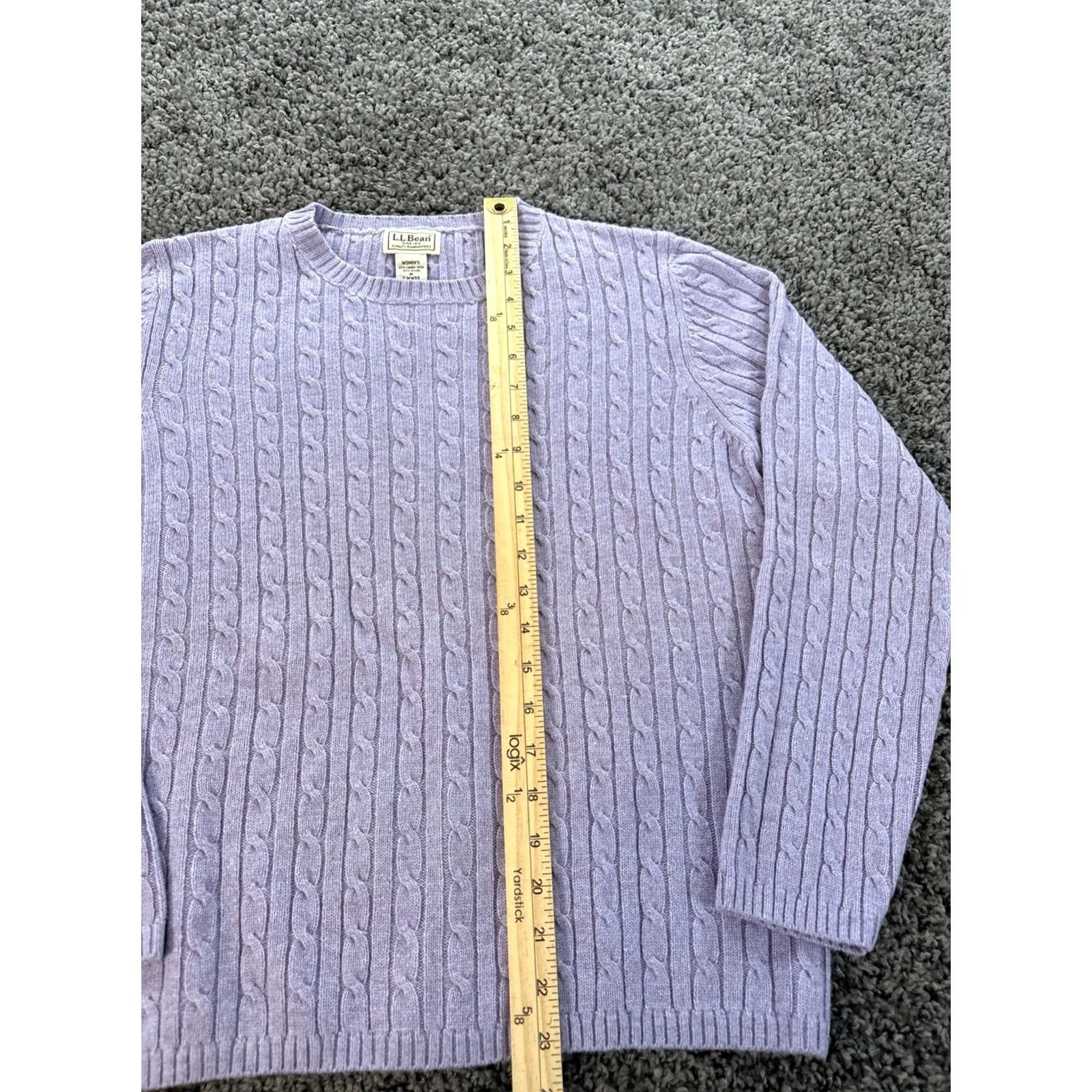 Vintage L.L. Bean Sweater Womens M Purple Cable-Knit Raglan Sleeve Pullover Knit Wool Nylon Classic Nautical Outdoor Preppy Fall Winter Spring Size M / US 6-8 / IT 42-44 - 2 Thumbnail