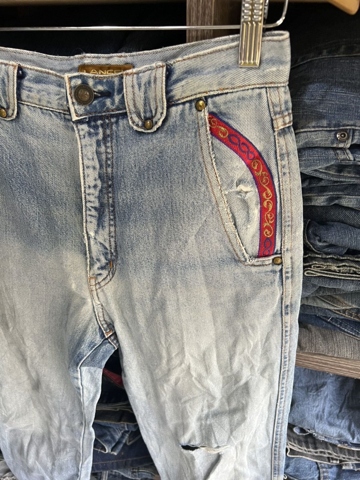 Lancel 🔥Vintage Lancel Distressed Denim Size US 28 / EU 44 - 7 Thumbnail