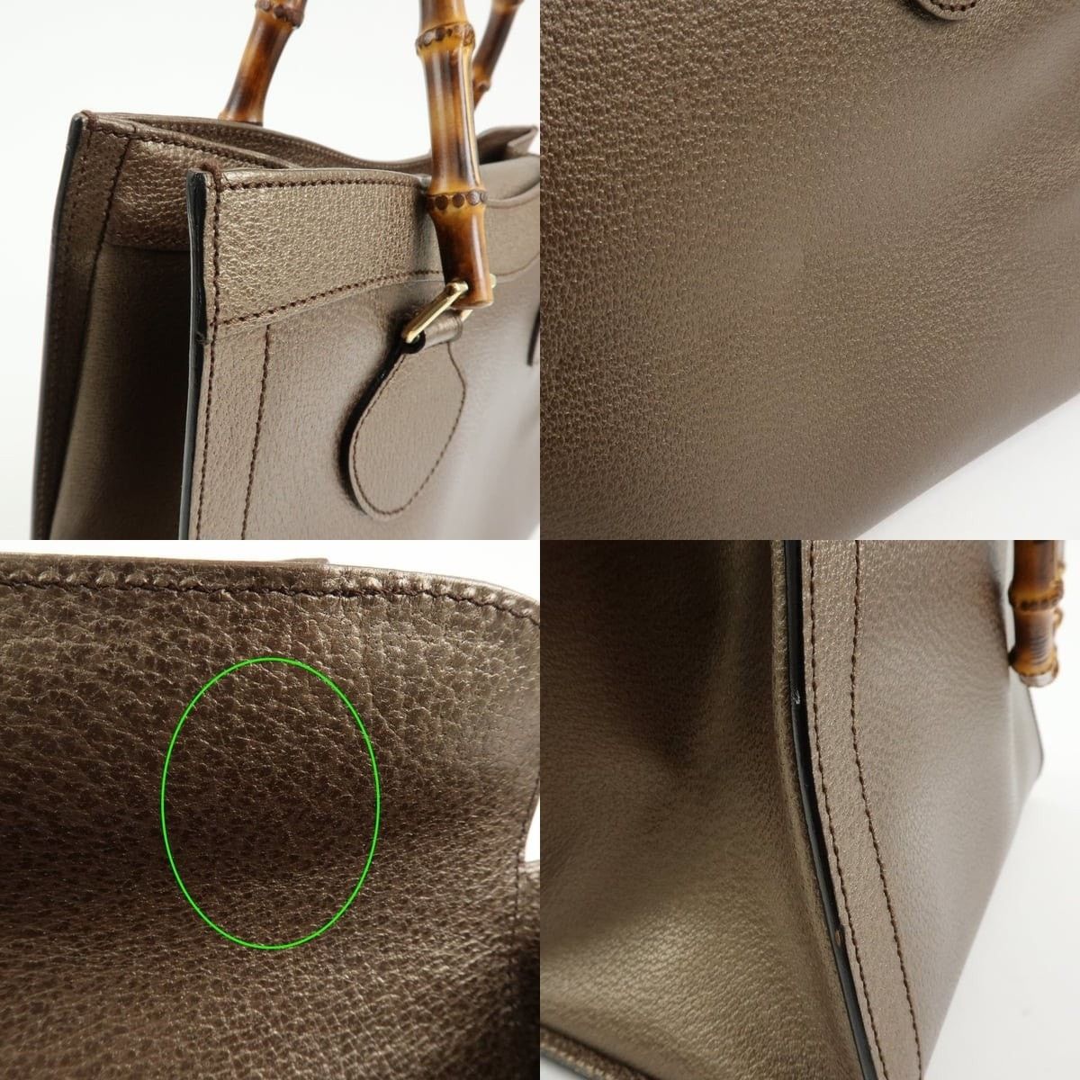 Gucci Gucci Bamboo Calfskin Top Handle Bag Brown Size ONE SIZE - 6 Thumbnail