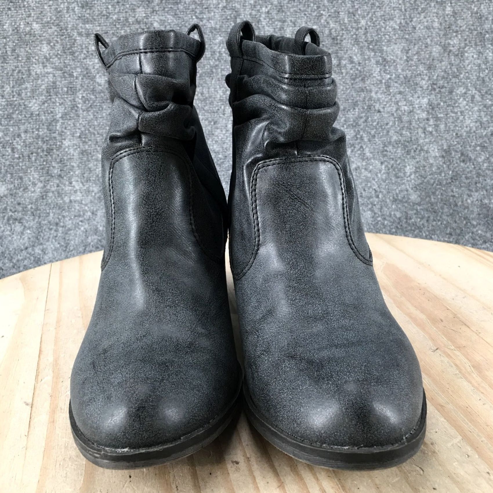 Vintage K9 By Rocket Dog Boots Womens 9.5 M Pull On Ankle Bootie Blue Faux Leather Heels Boots Size US 10 / IT 40 - 6 Thumbnail