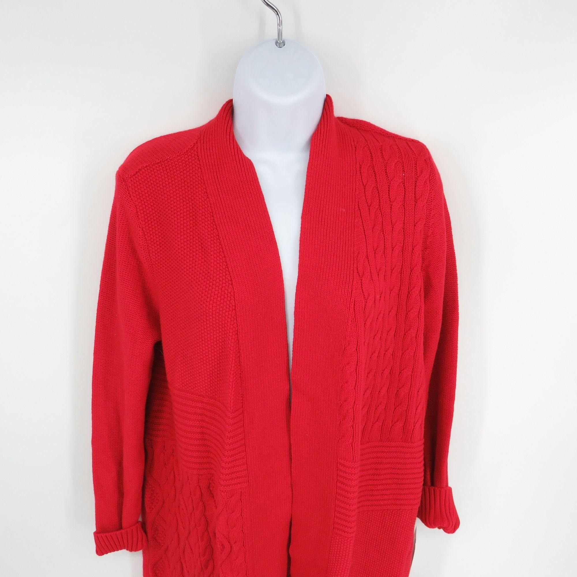 Charter Club Charter Club Womens Open Front Cardigan Sweater Red Cable Kn Size S / US 4 / IT 40 - 3 Thumbnail