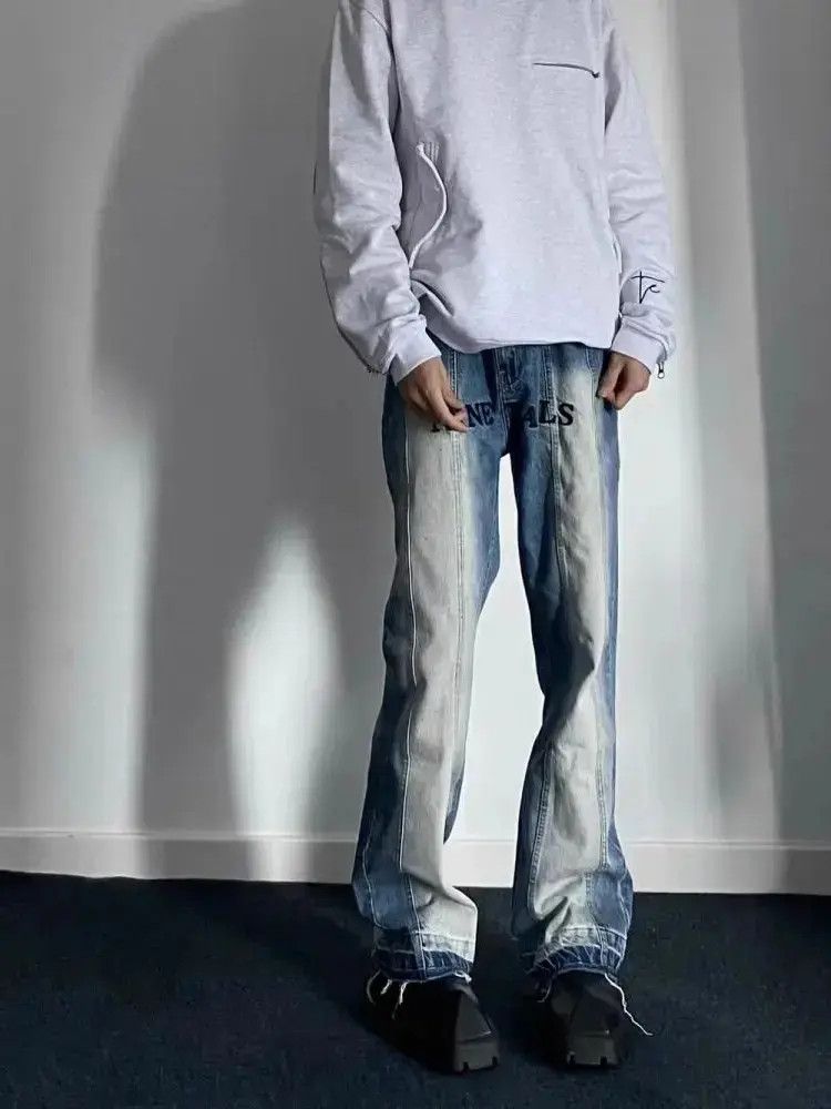 Japanese Brand Retro gradient straight leg micro flared jeans Size US 30 / EU 46 - 1 Thumbnail