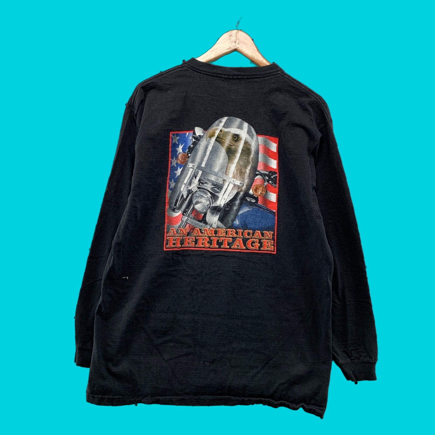 Vintage VINTAGE Live To Ride Motorcycle Shirt Mens Large Black American Heritage USA Size US L / EU 52-54 / 3 - 1 Thumbnail