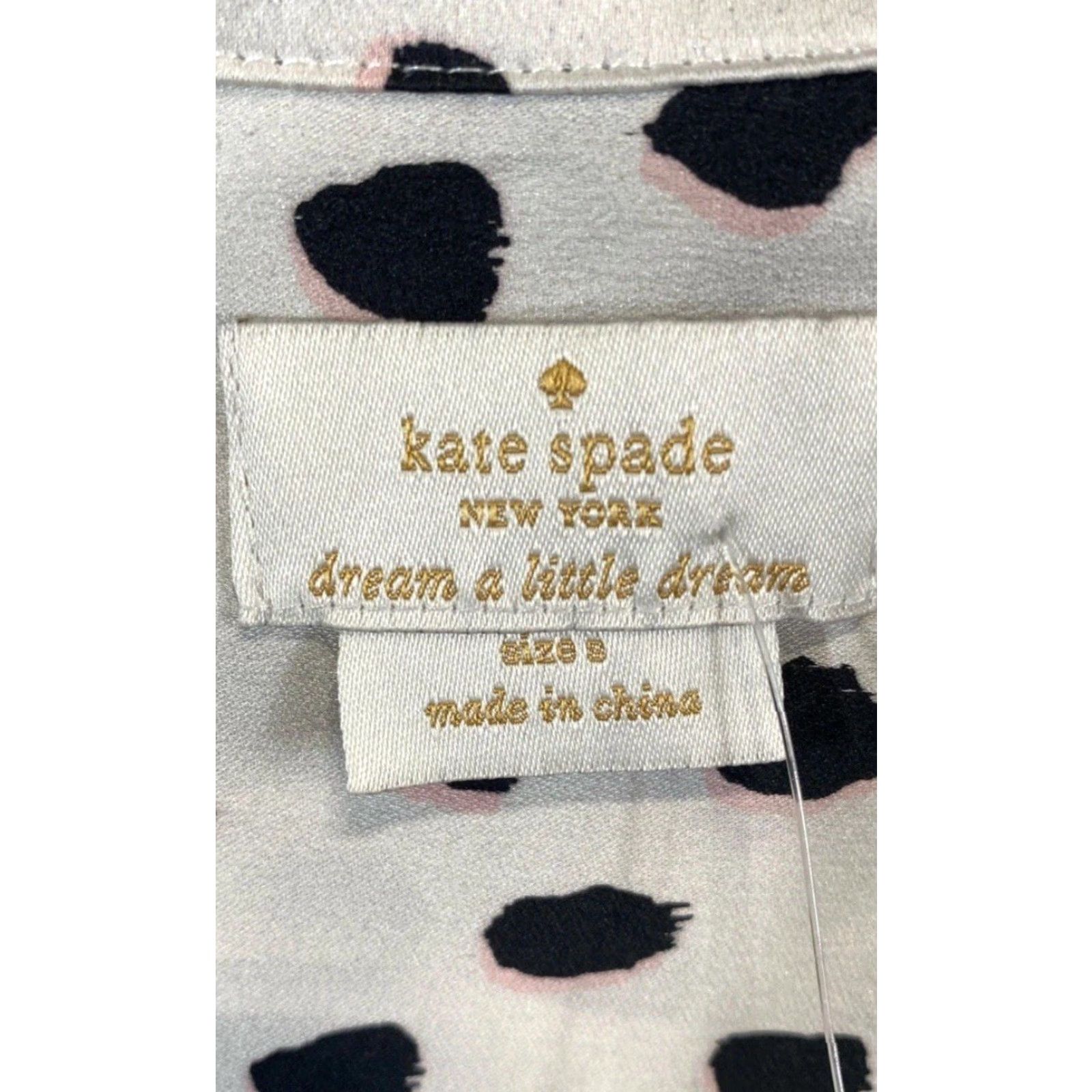 Vintage VINTAGE NWOT Women’s Kate Spade New York White/Black Dots ButtonUp Pajama Top Size S Size S / US 4 / IT 40 - 3 Thumbnail