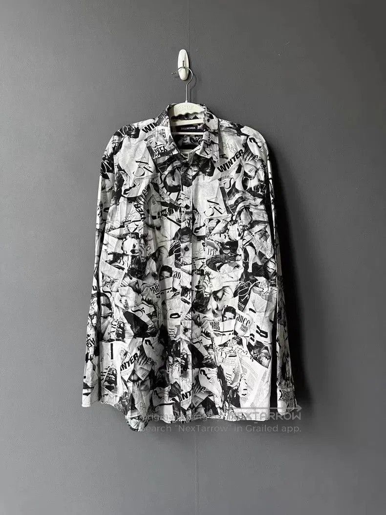 Balenciaga Balenciaga Magazine Print Shirt. Size US S / EU 44-46 / 1 - 1 Thumbnail