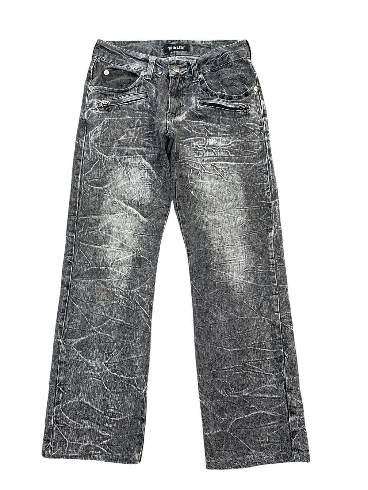 Kapital STUDED SKULL BONES WILD LIFE PUNK CLAWNMARK DISTRESSED DENIM Size US 29 - 2 Thumbnail