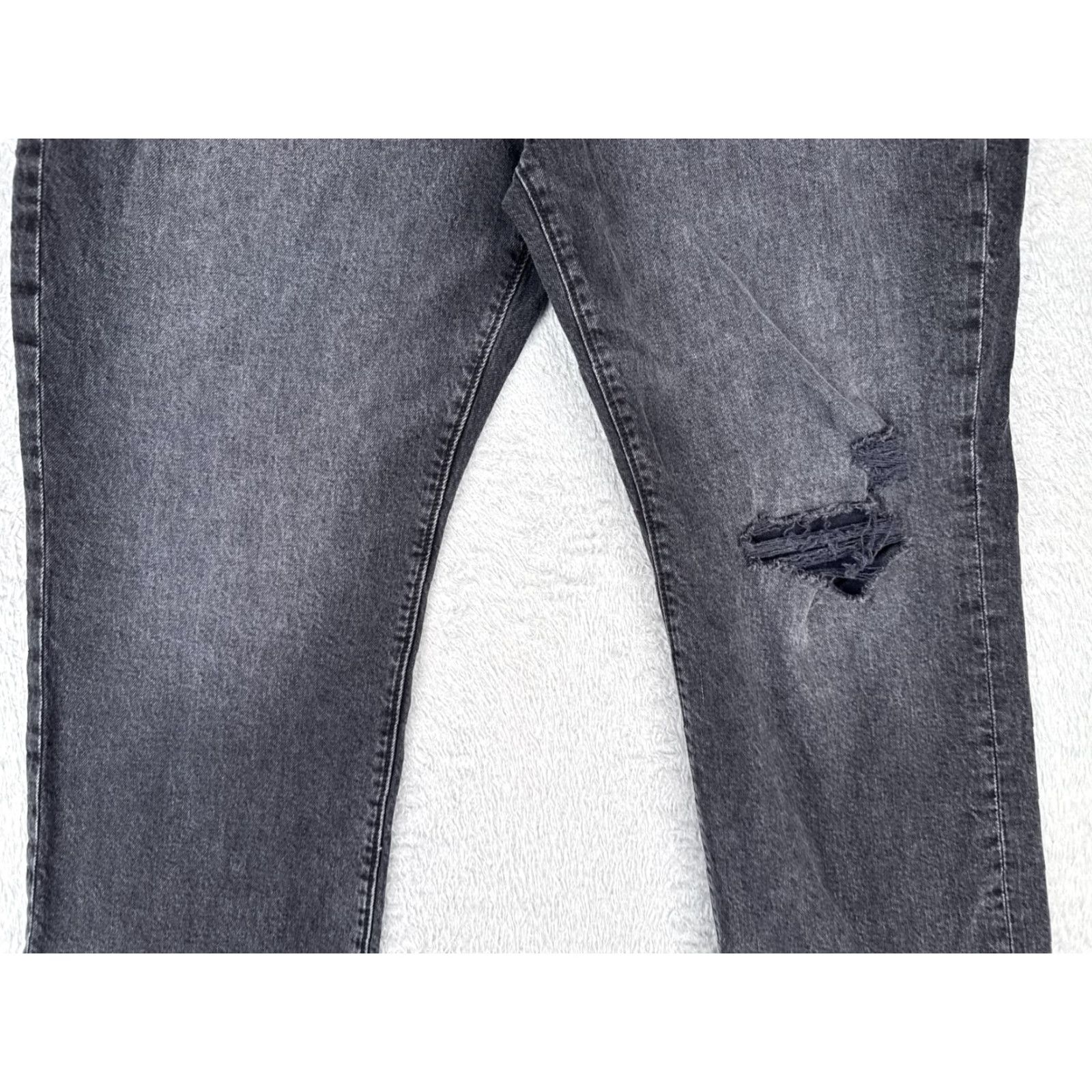 Loft LOFT Jeans Women Black 16 The Straight Crop Distressed High Rise 36x23 5-Pocket Denim Distressed Stretch Casual Modern Western 90s Love Mens? Size 38" / US 16 / IT 52 - 3 Thumbnail