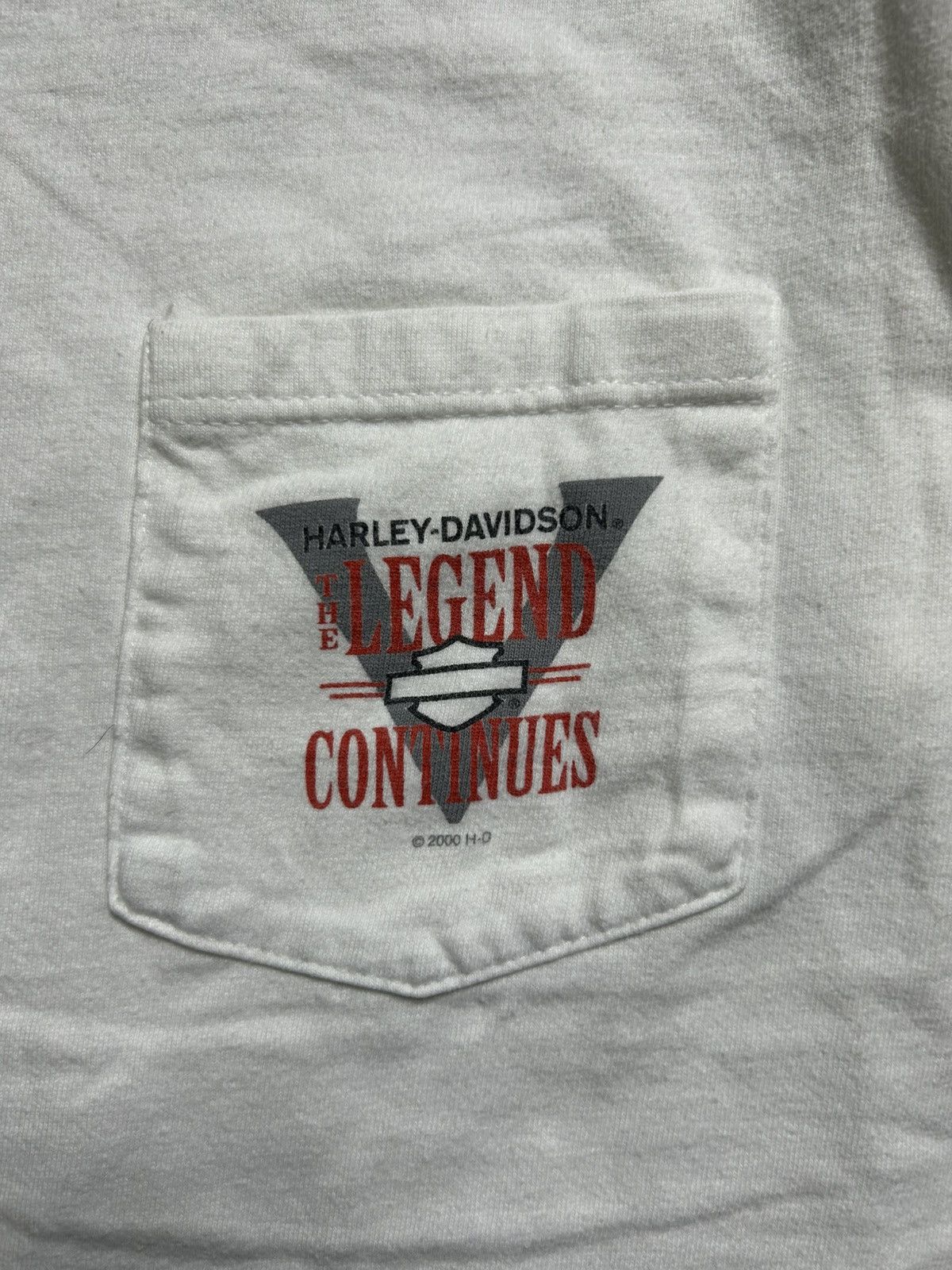 Harley Davidson Vintage Y2K Harley Legend Continues Pocket Tee USA Hanes Size US XL / EU 56 / 4 - 3 Thumbnail