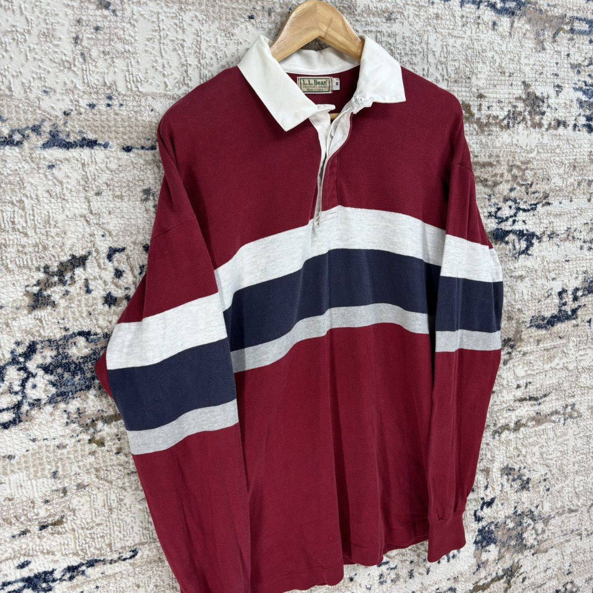 L.L. Bean × Vintage 90s Vintage LL. Bean Rugby Shirt Size US M / EU 48-50 / 2 - 6 Thumbnail