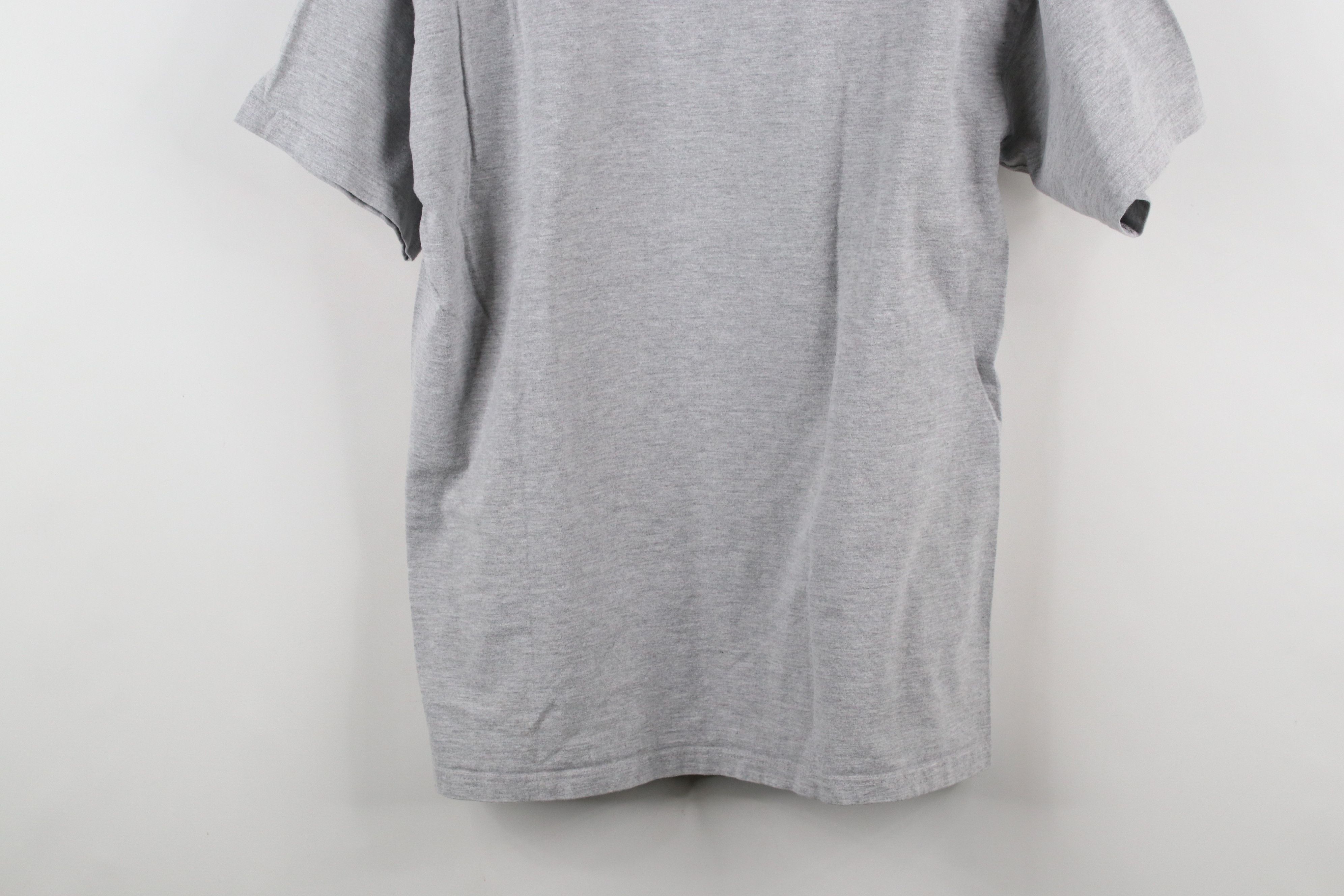 Vintage Vintage 90s Streetwear Blank Heavy Cotton T-Shirt Gray Size US L / EU 52-54 / 3 - 11 Thumbnail