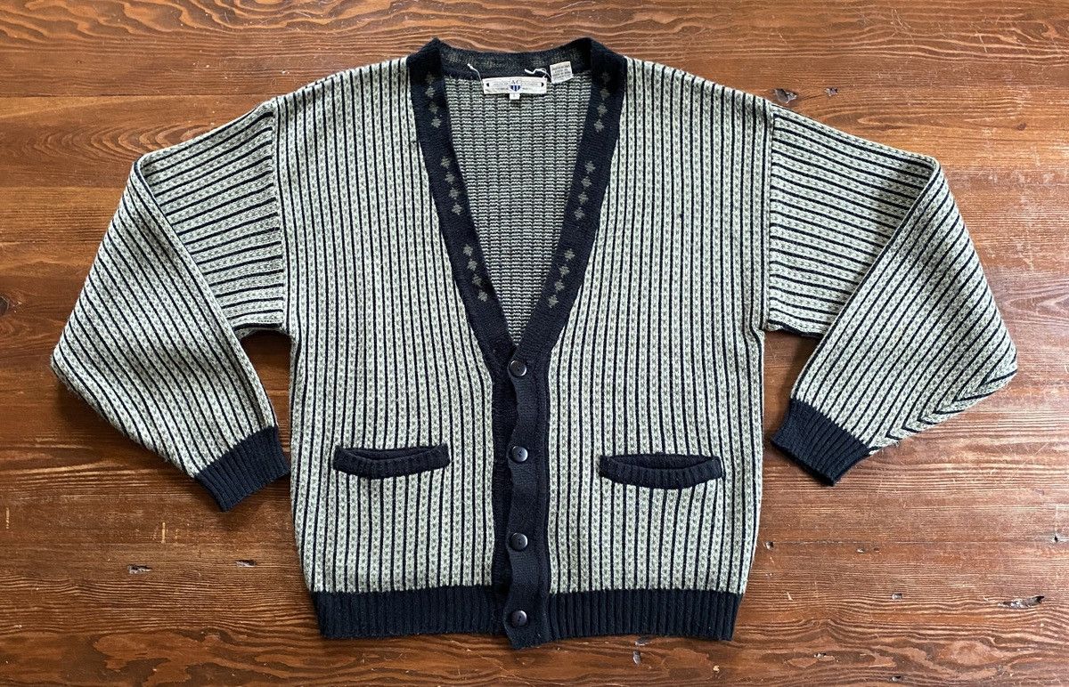 Vintage Vintage 70’s American Crusader Striped Knit Cardigan Sweater Size US L / EU 52-54 / 3 - 2 Thumbnail