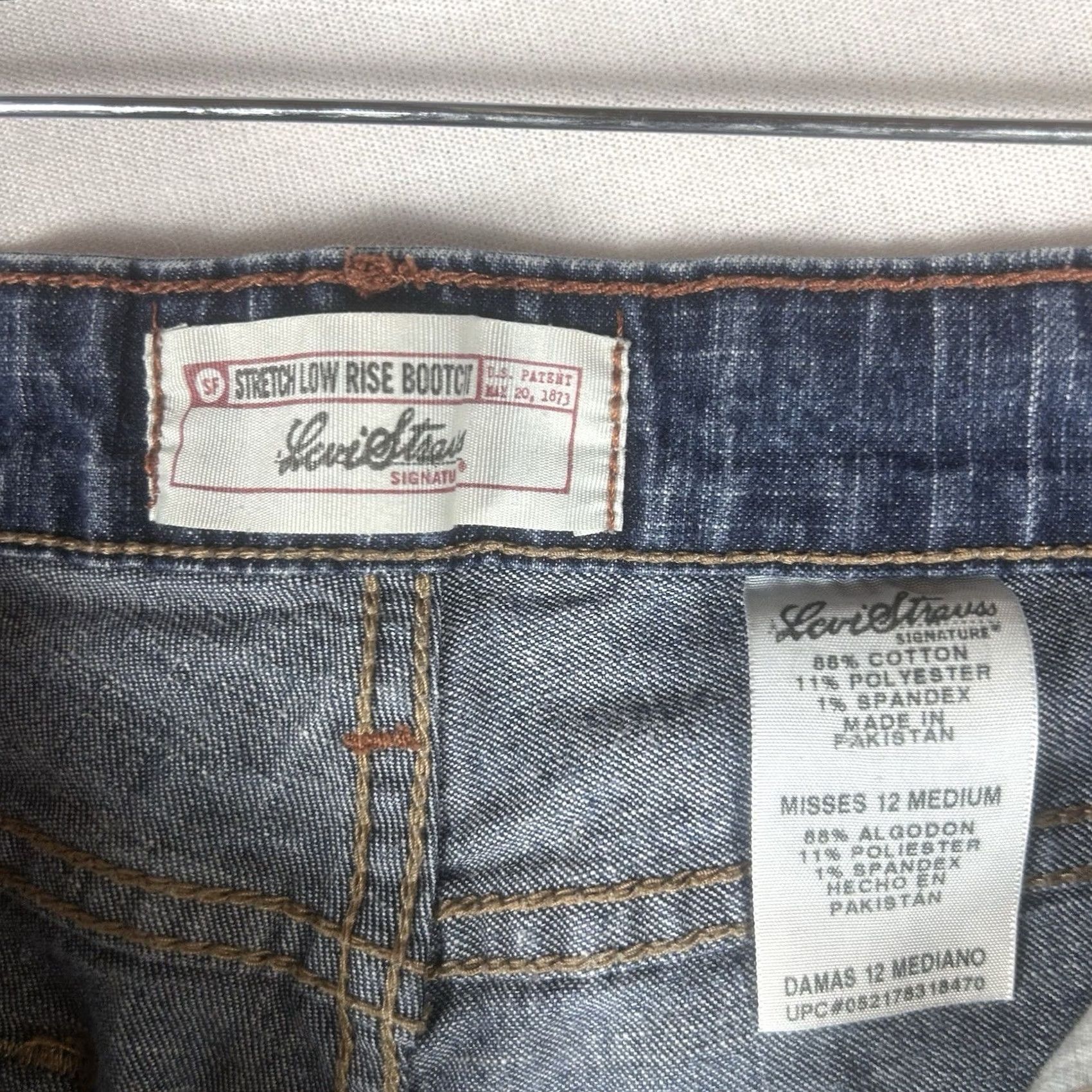 Levi's Levis Signature Low Rise Boot Cut Jeans Womens 12 Medium Blue Denim Pants Size 34" / US 12 / IT 48 - 5 Thumbnail