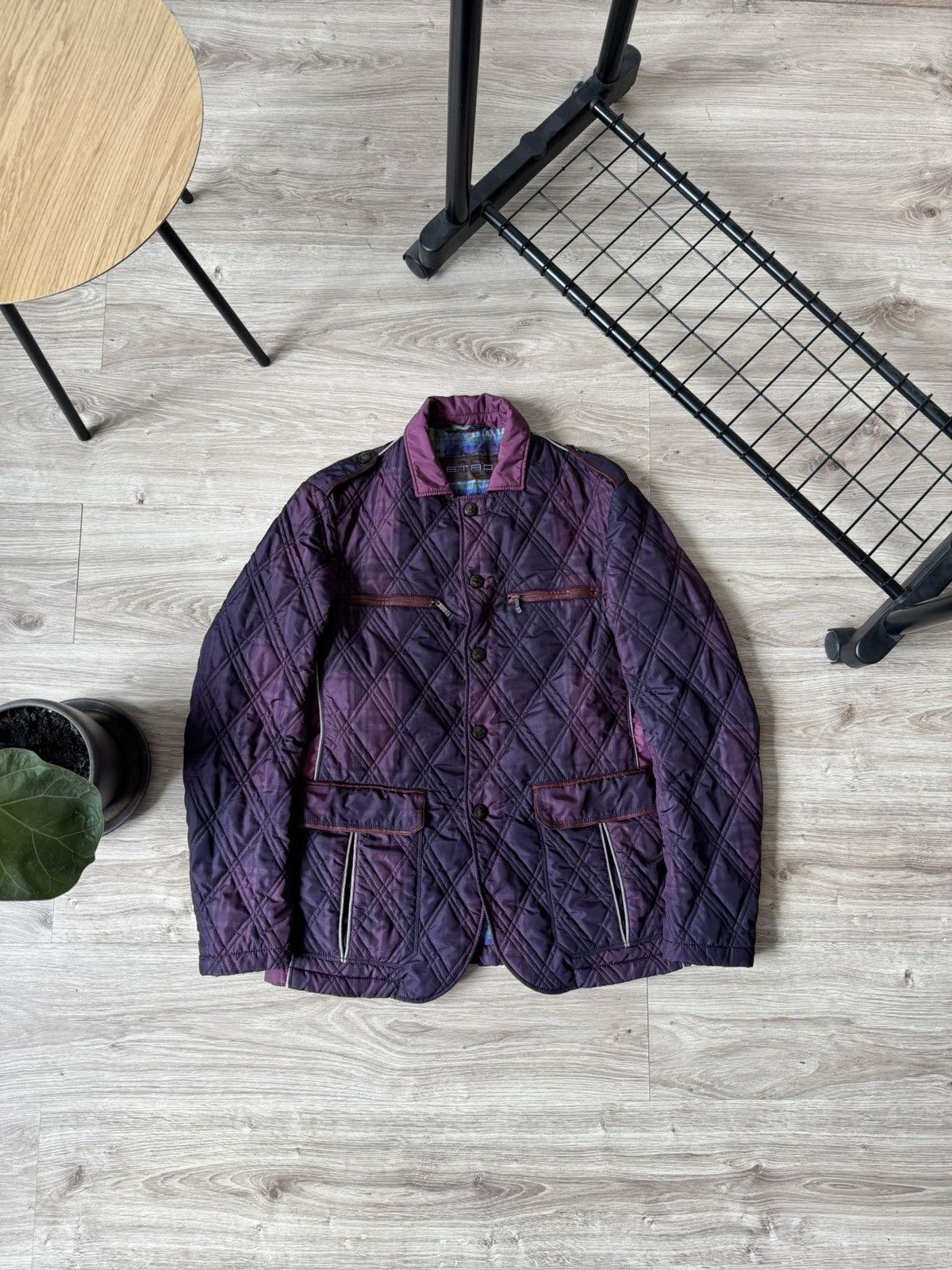 Etro Etro Purple Quilted Jacket Men’s Size US M / EU 48-50 / 2 - 1 Thumbnail