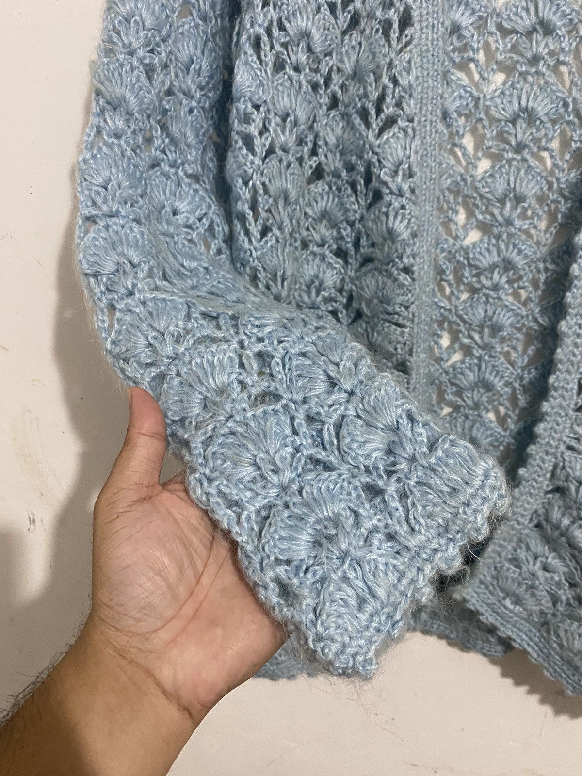 Issey Miyake × Japanese Brand Japanese fishnet mohair knitted cardigan issey styled Size US M / EU 48-50 / 2 - 8 Thumbnail