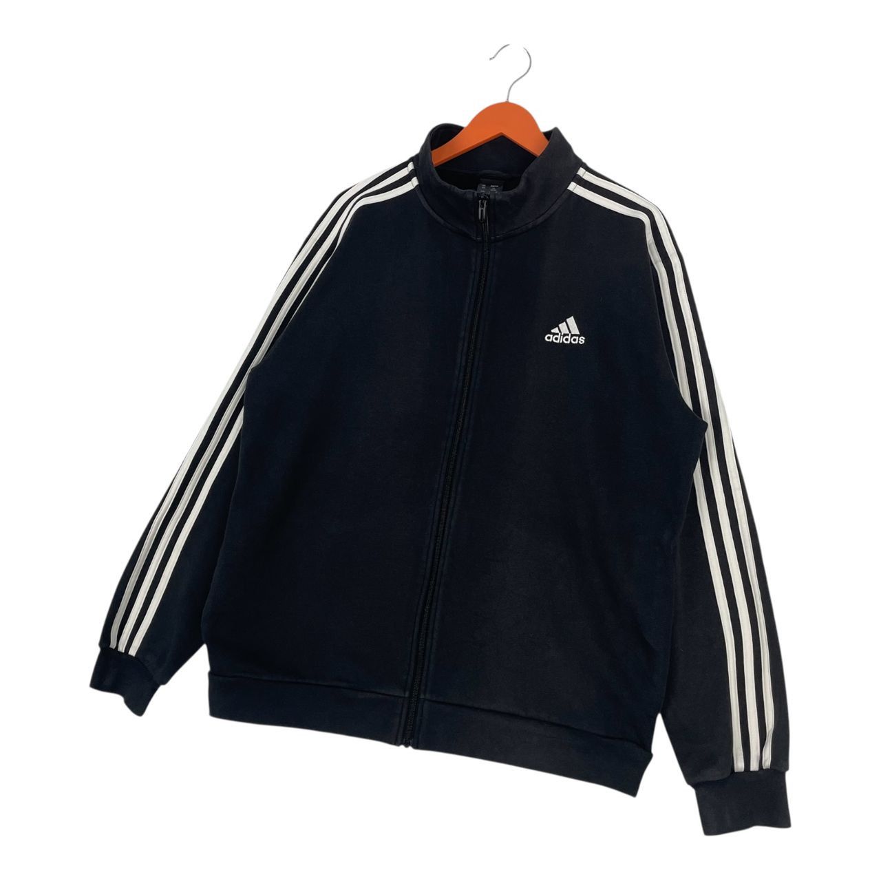 Adidas Vintage Adidas Track Jacket Black White Three Stripes Size US XL / EU 56 / 4 - 2 Thumbnail