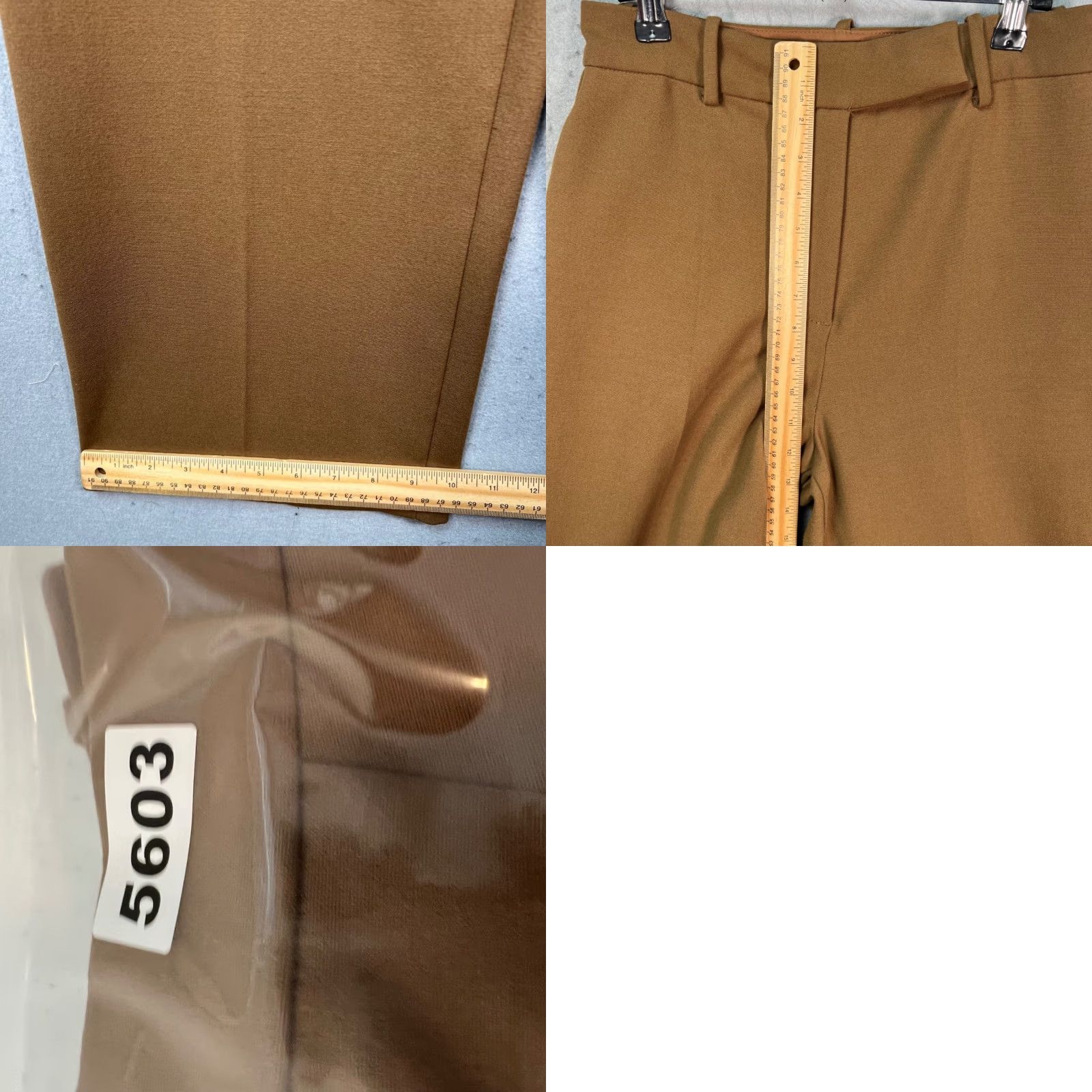 Oak + Fort Oak + Fort Womens 6 Camel Brown Wide-Leg Trousers Dress Pants Slim Flat Front High Rise Christmas? Size 28" / US 6 / IT 42 - 8 Thumbnail