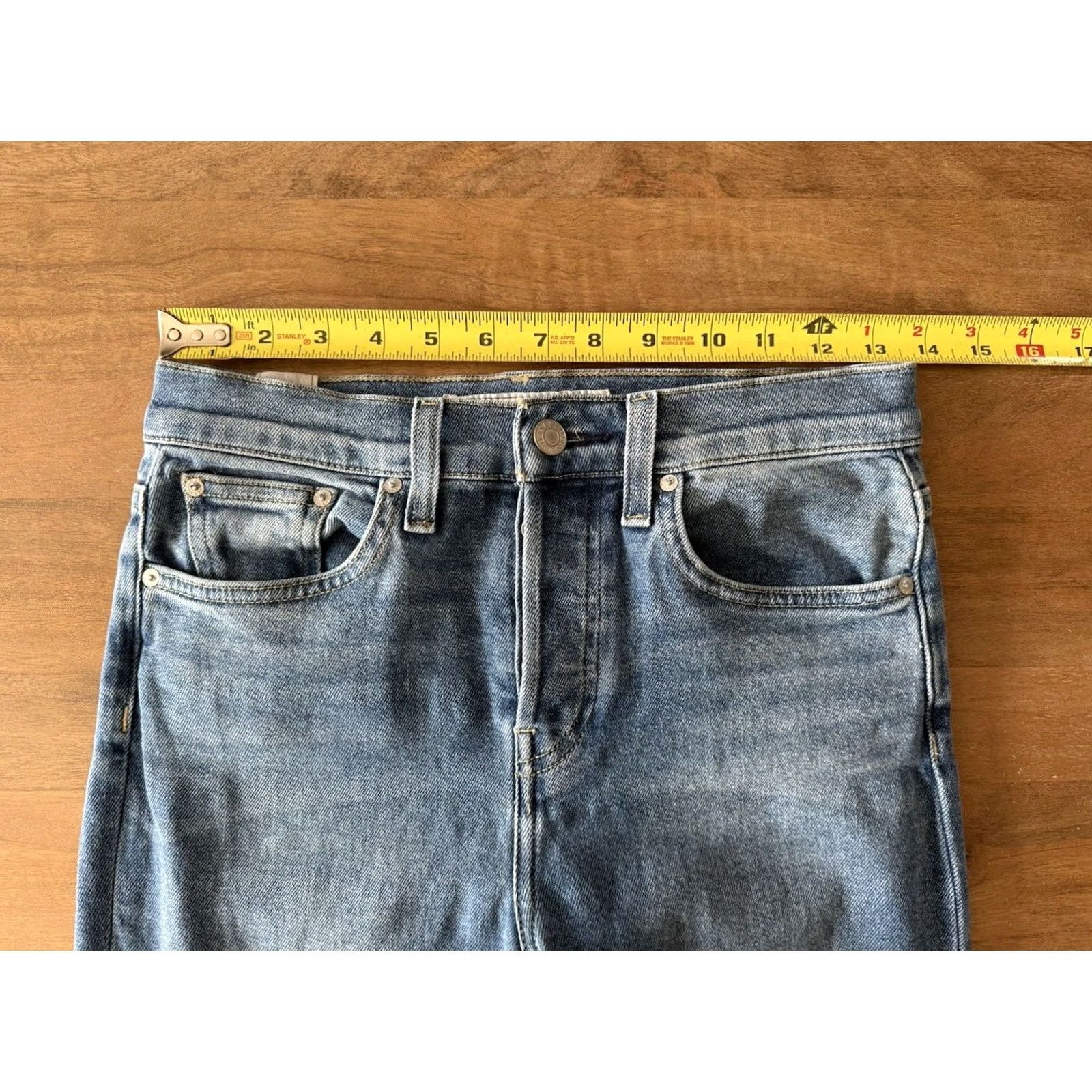 Frank & Eileen Frank & Eileen Jeans Womens 26 Straight Crop Denim Blue 5-Pocket Button Inseam 25"} Size 26" / US 2 / IT 38 - 7 Thumbnail