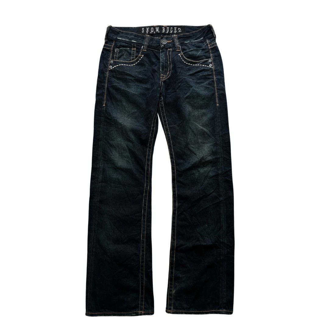 Japanese Brand Buckaroo Baggy Jeans Snow Buck Buckle Back Size US 34 / EU 50 - 1 Thumbnail