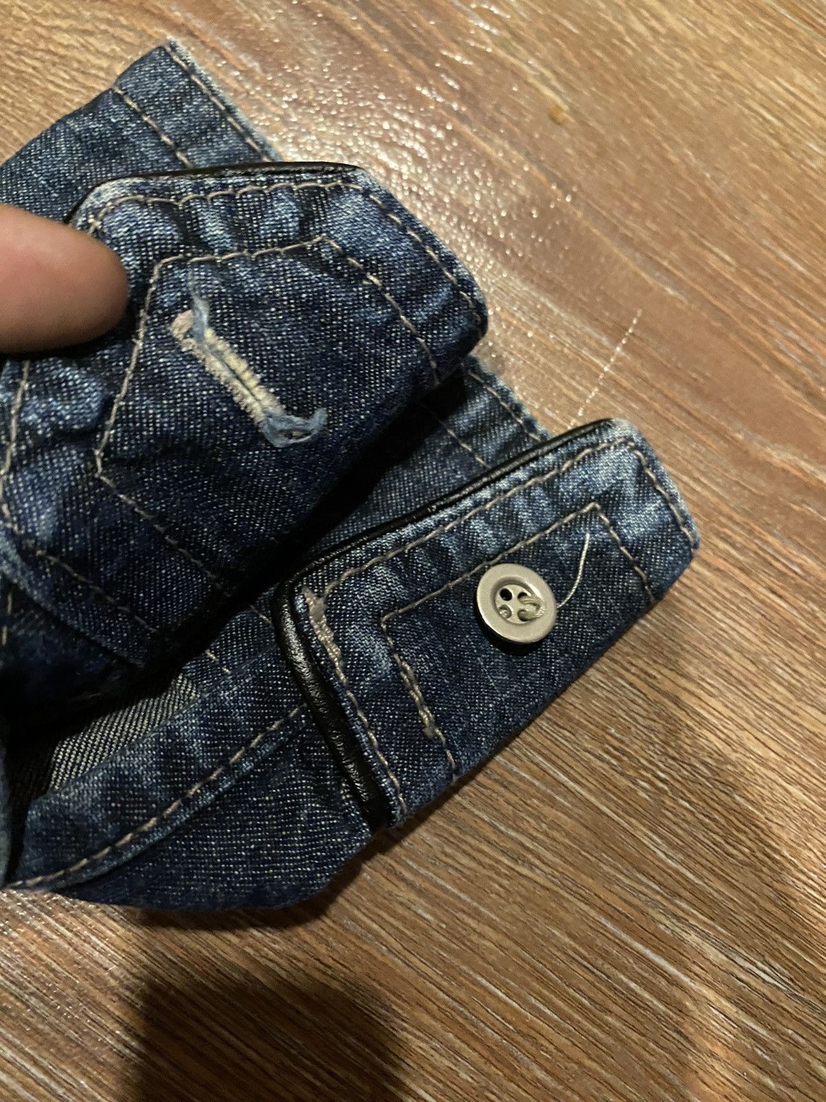 Hysteric Glamour × PPFM PPFM denim shirt distressed design Size US M / EU 48-50 / 2 - 7 Thumbnail