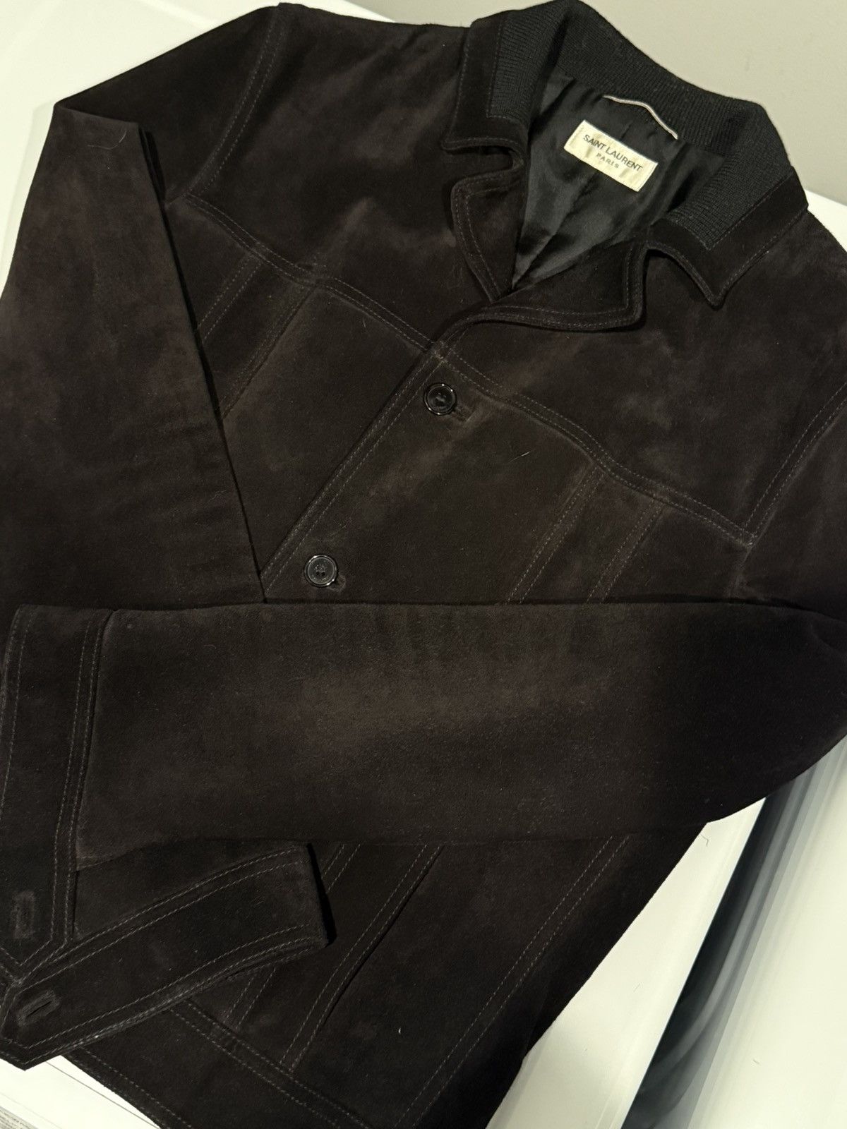 Hedi Slimane × Saint Laurent Paris Saint Laurent Paris Hedi Slimane Black Suede Jacket Size US L / EU 52-54 / 3 - 5 Thumbnail