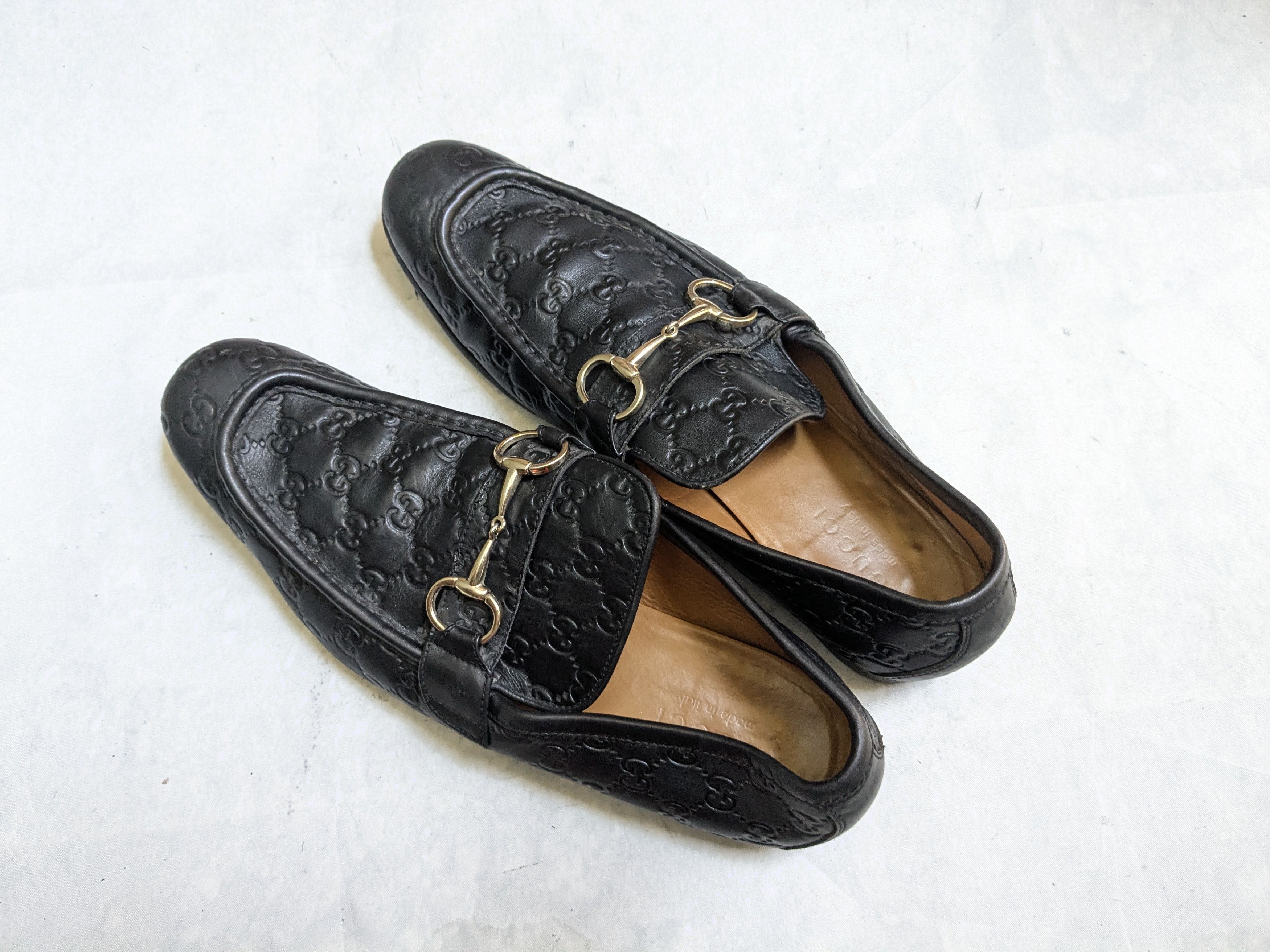 Gucci Gucci Horsebit Loafers Black 12 Leather Monogram Logo GG Size US 12 / EU 45 - 14 Thumbnail