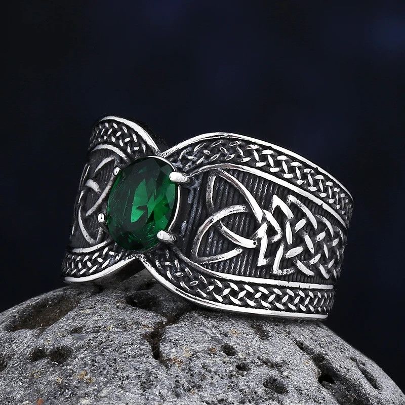 Jewelry Knot Green Zircon Ring Size ONE SIZE - 3 Thumbnail