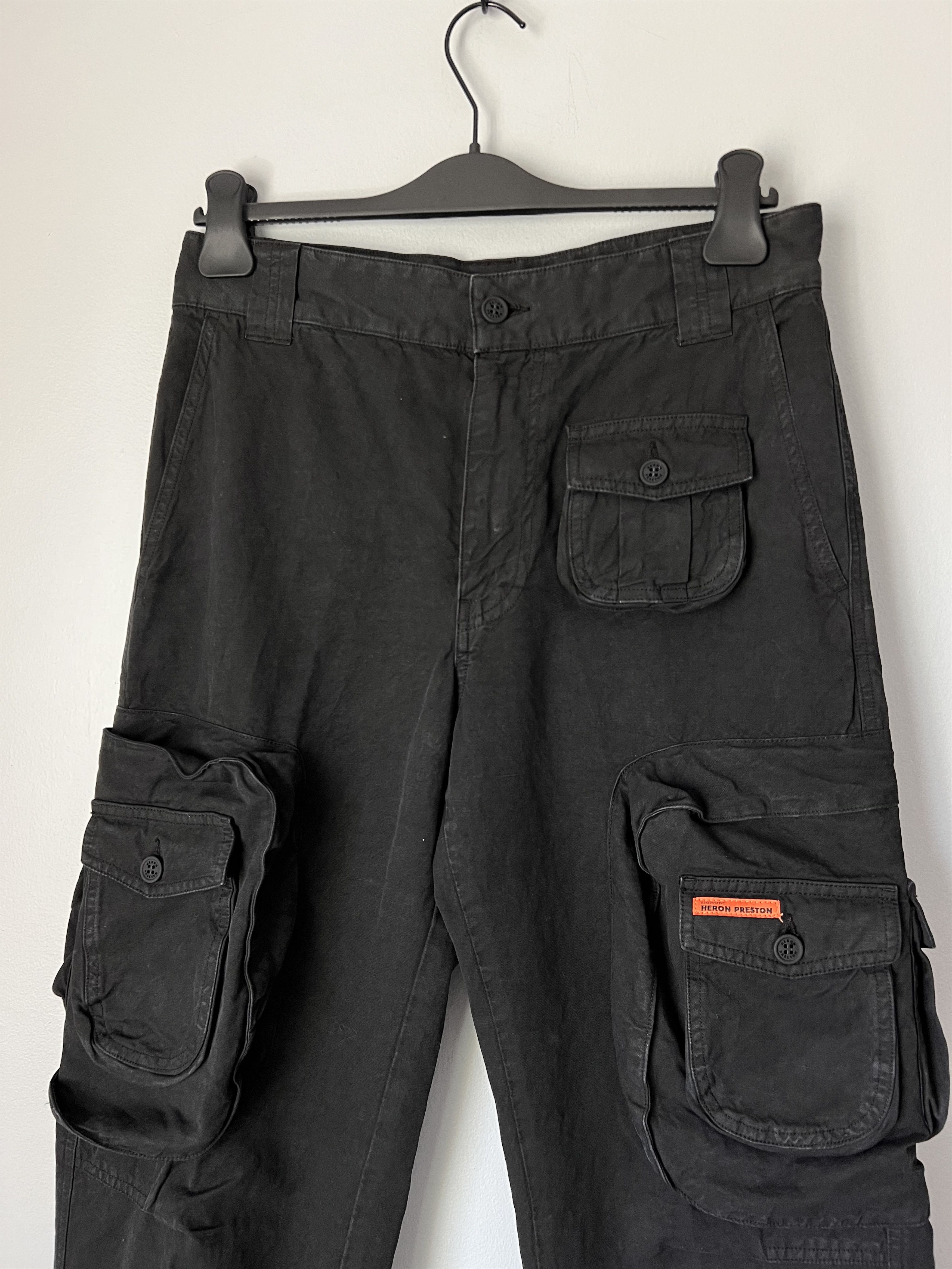Heron Preston Heron Preston Canvas Cargo Pants in Black Size US 32 / EU 48 - 2 Thumbnail