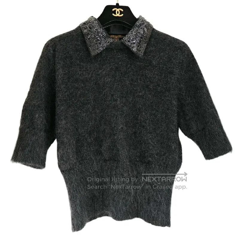 Louis Vuitton Louis Vuitton Gray Wool Knit Short Sleeve Sweater . Size S / US 4 / IT 40 - 1 Thumbnail