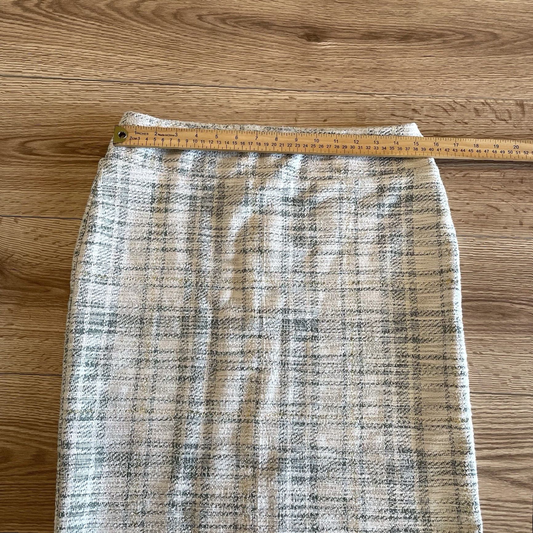 Vintage SOHO Skirt Womens Size M White/Green Pencil Midi Stretch Elastic Waist Regular Vintage No Size 32" / US 10 / IT 46 - 4 Thumbnail