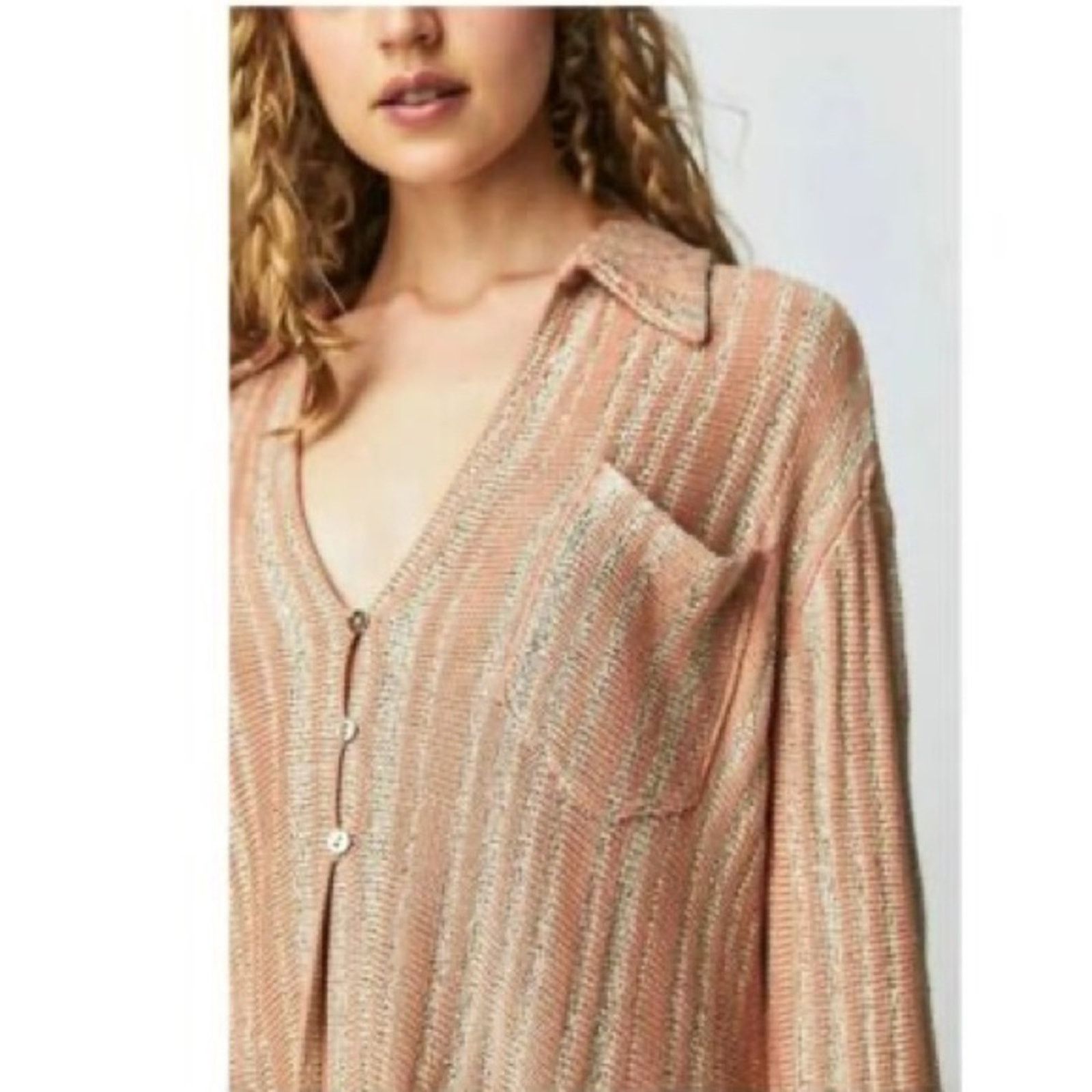 Free People NWT Free people Beach bash button up top $108 retail Size M / US 6-8 / IT 42-44 - 1 Thumbnail