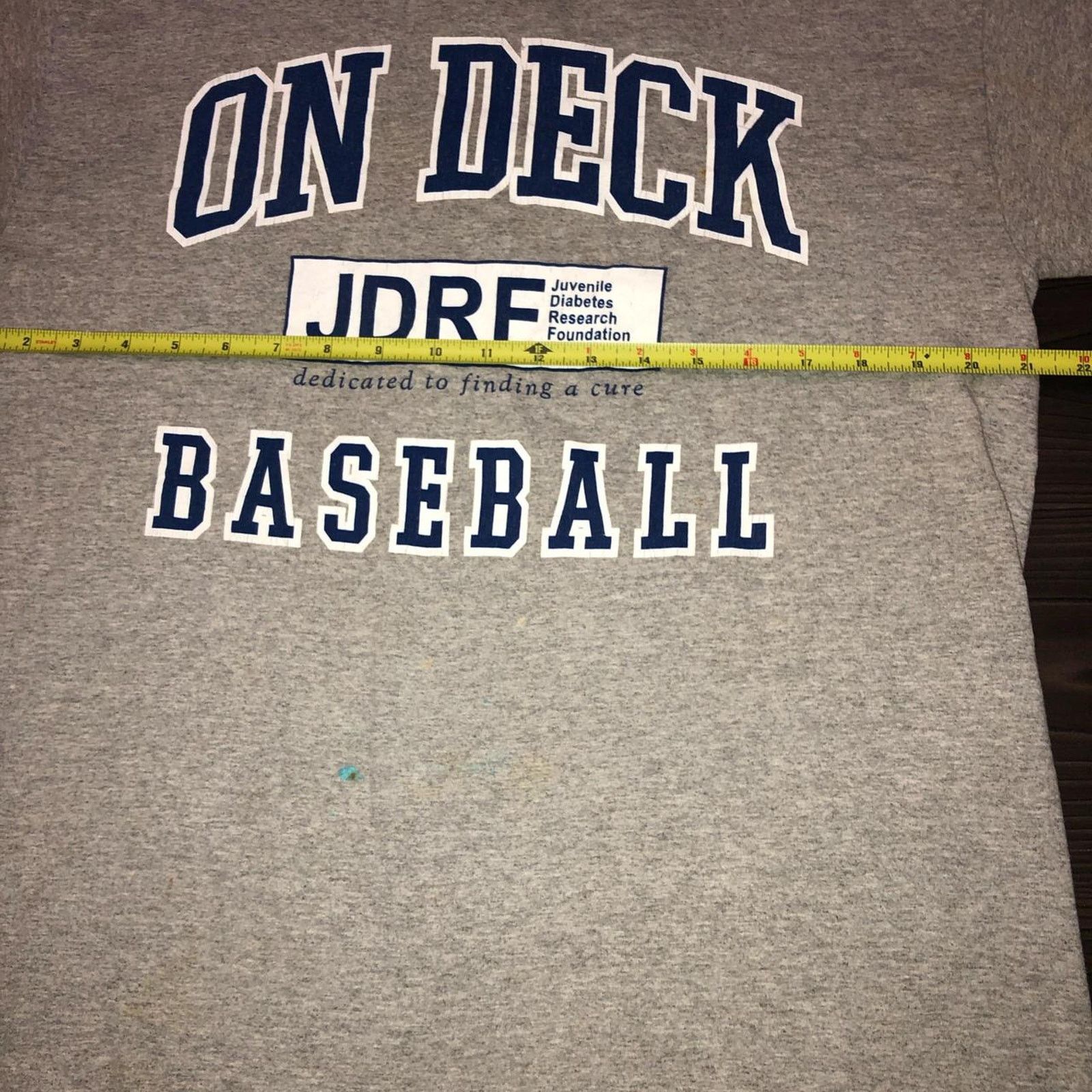 Gildan Men’s Grey ‘On Deck JDRF Baseball’ Dedication Graphic Tee Size US L / EU 52-54 / 3 - 3 Thumbnail