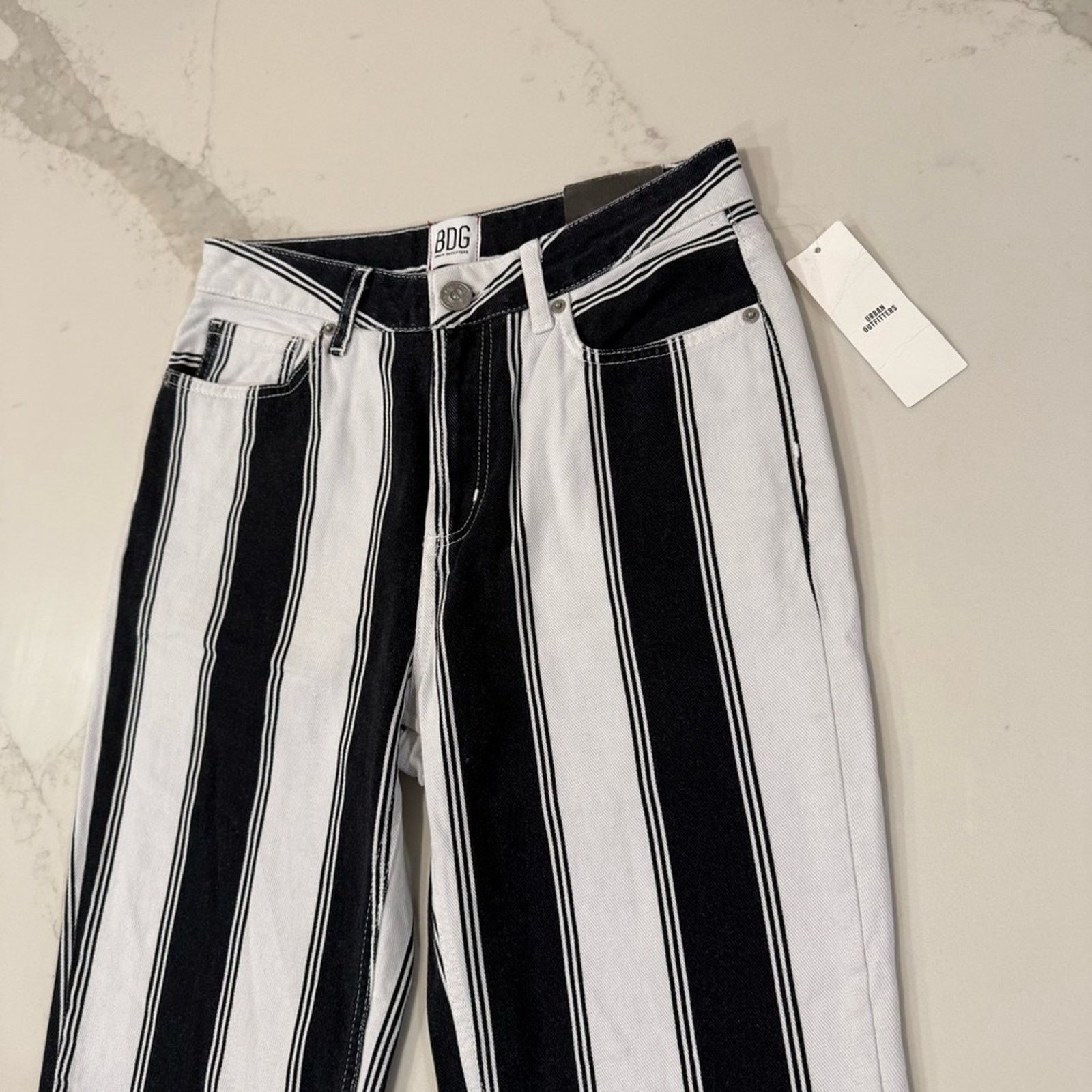 Bdg BDG Urban Outfitters NWT Striped Mom Denim Jeans Womens 26 Size 26" / US 2 / IT 38 - 5 Thumbnail