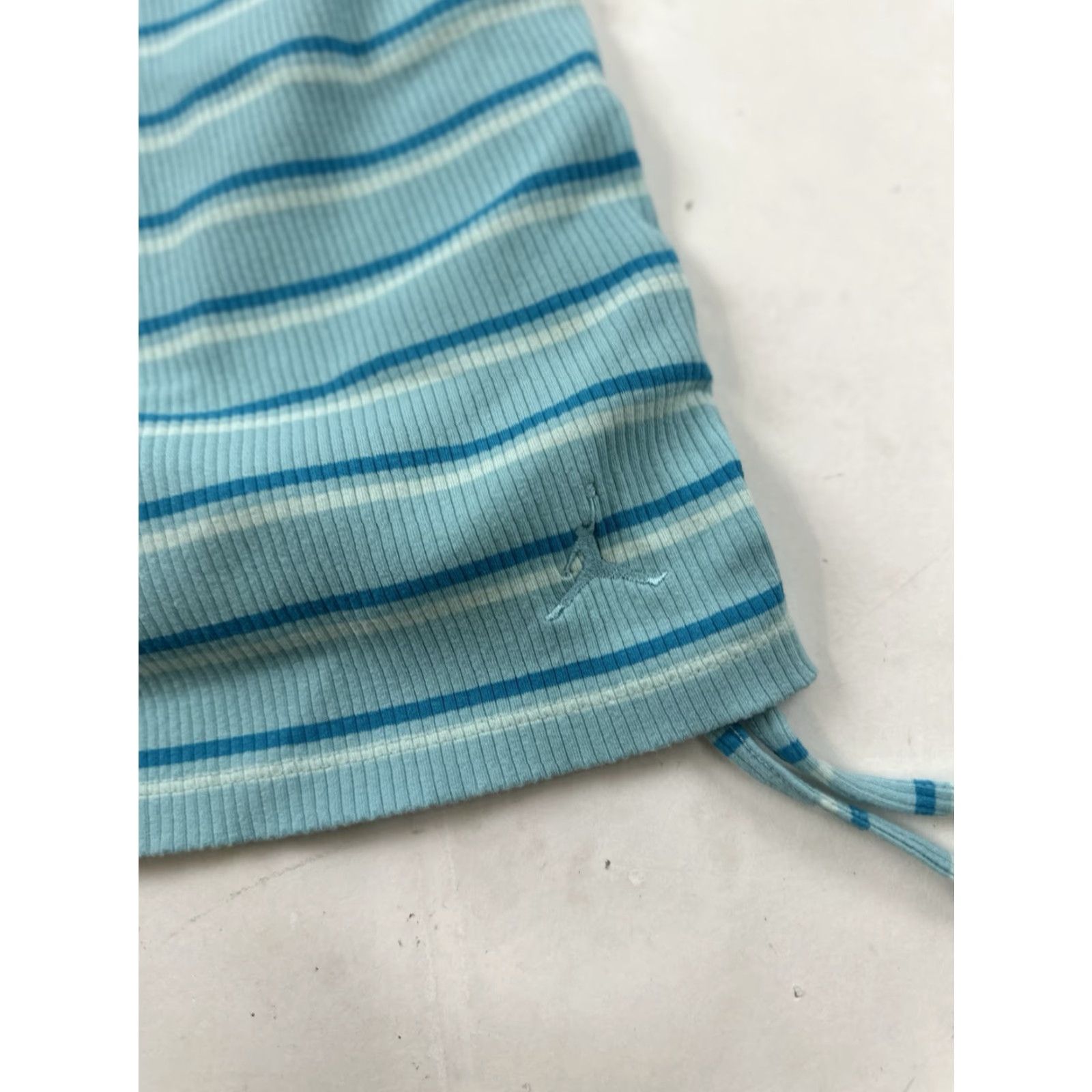 Nike VINTAGE Nike Air Jordan Dress Women’s XS Blue One Shoulder Ribbed Striped Casual Mini Size XS / US 0-2 / IT 36-38 - 7 Thumbnail
