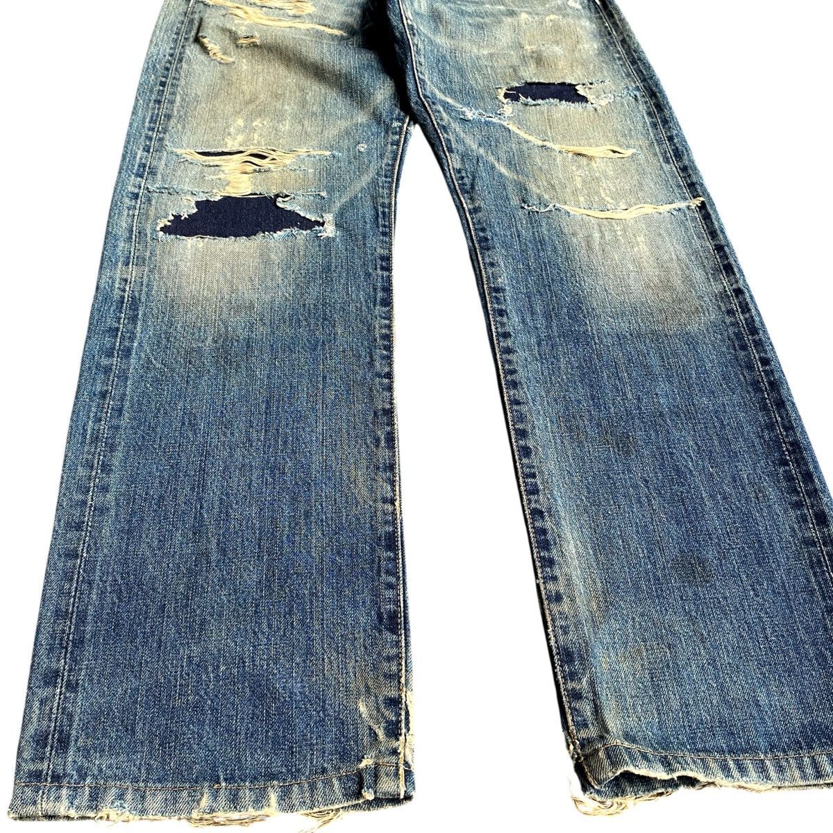 Levi's × Levi's Vintage Clothing × Vintage Crazy Vintage Levis 502 BigE Redline Selvedge Distress Jeans Size US 29 - 3 Thumbnail