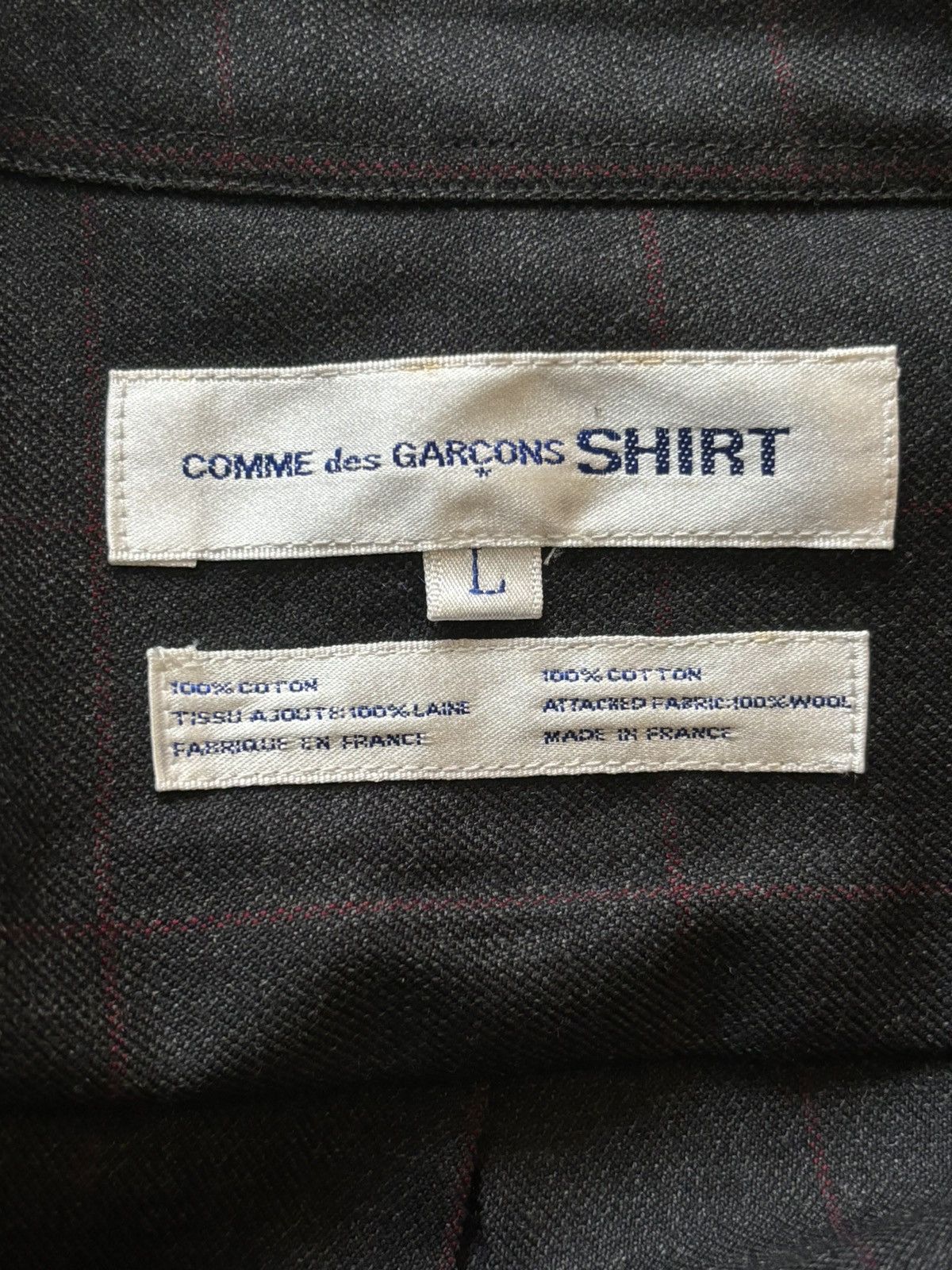 Comme des Garcons SHIRT Comme Des Garçons | Worsted Wool Patchwork Shirt Size US L / EU 52-54 / 3 - 5 Thumbnail