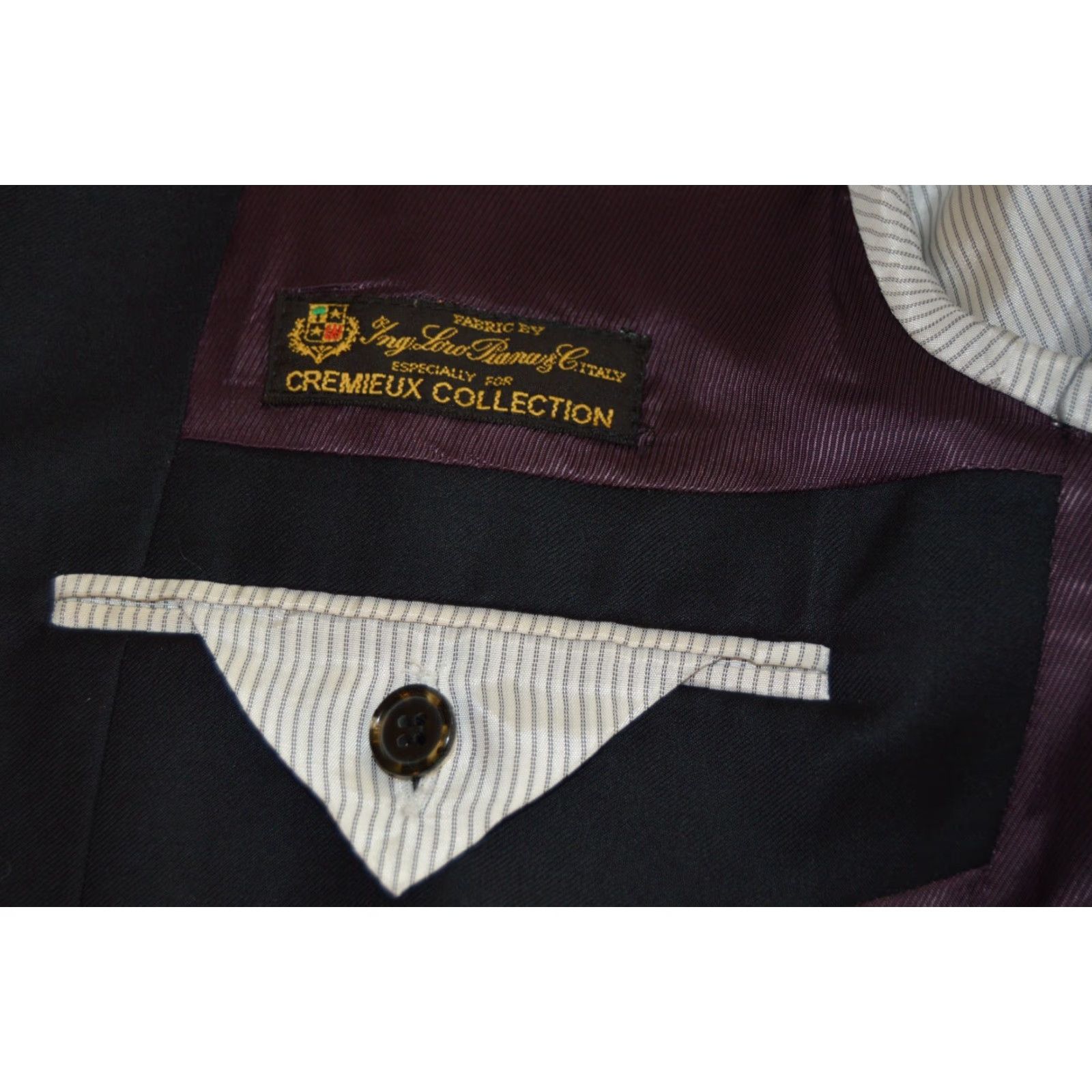Cremieux VINTAGE Daniel Cremieux Blazer Men’s 39R Black 100% Wool 2 Button Jacket Coat Single-Breasted Sports Coat Mens Size 40R - 3 Thumbnail