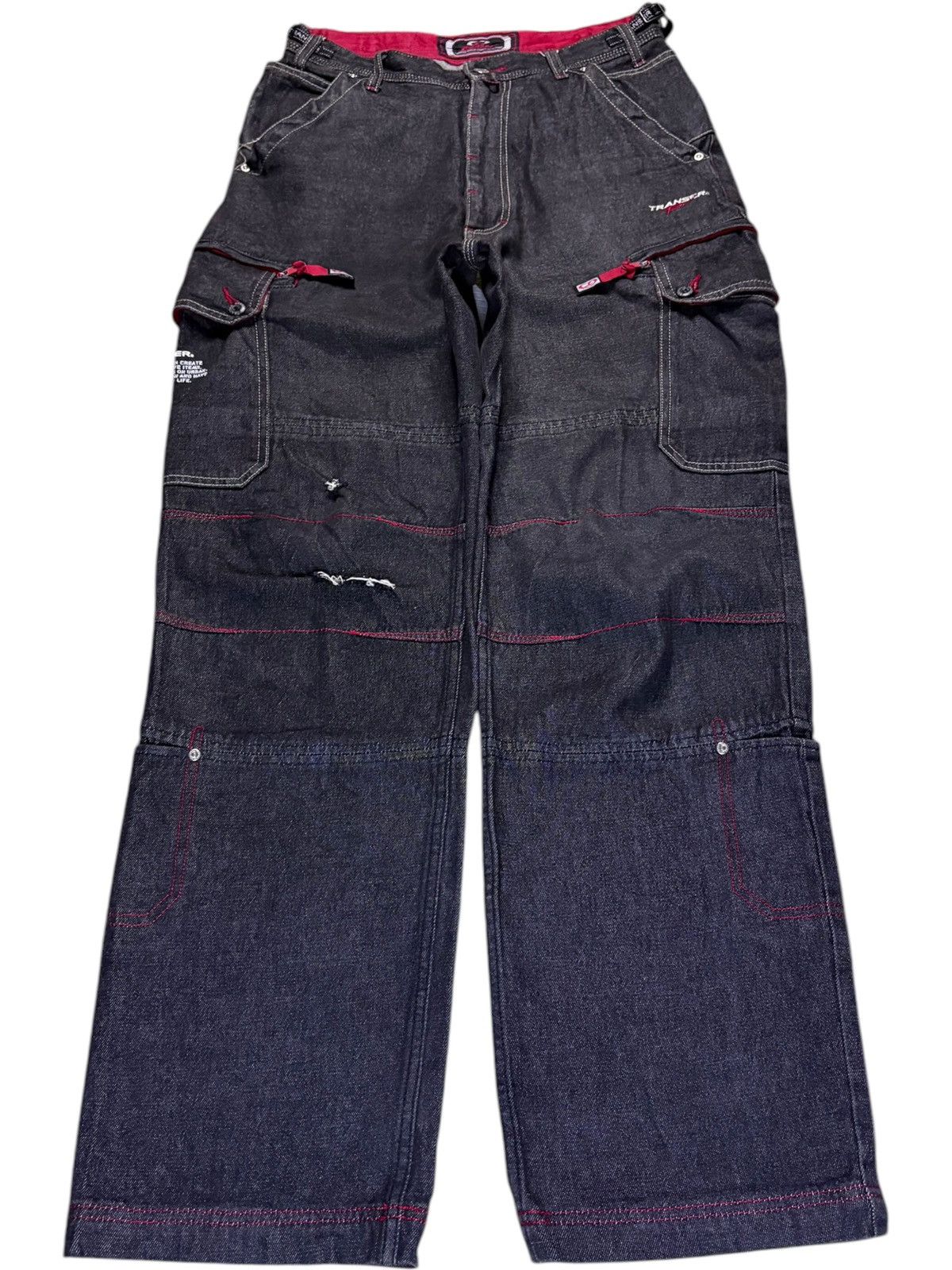 Japanese Brand Vintage Japanese Brand Cargo Distressed Baggy Jeans Size US 29 - 1 Thumbnail