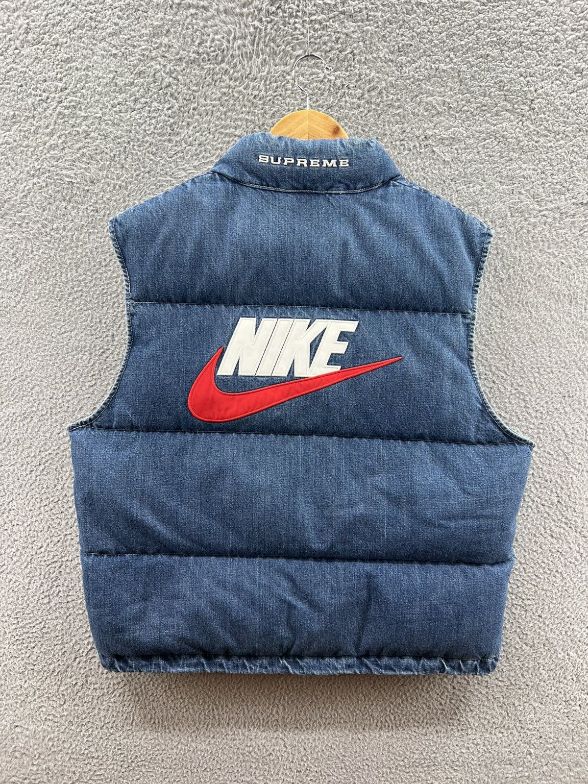 Nike × Supreme Supreme Nike Blue Denim Puffer Vest Men's FQ0323