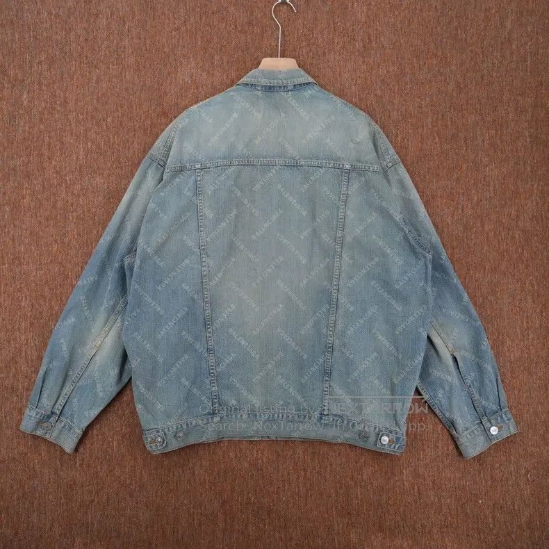 Balenciaga Balenciaga Full Print Distressed Denim Jacket Size US S / EU 44-46 / 1 - 2 Thumbnail