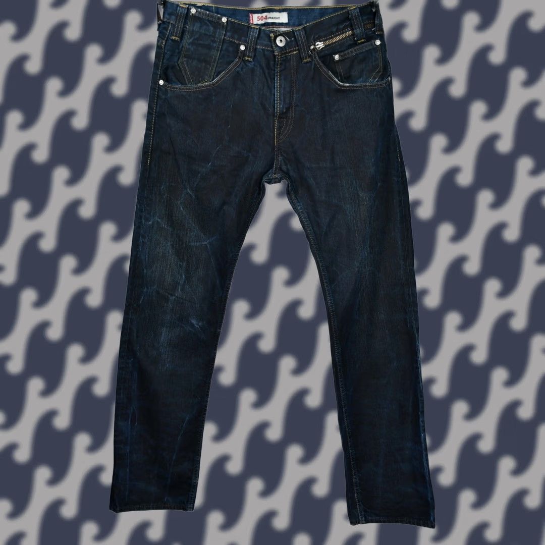 Levi's Levi's 504 Jeans Mens Regular Straight W34 L34 Blue Denim Cotton Size US 34 / EU 50 - 1 Thumbnail