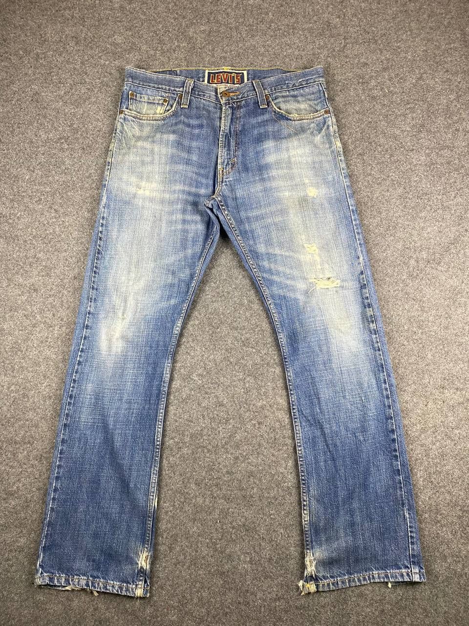 Levi's levis 514 slim straight distressed denim nice design Size US 37 - 7 Thumbnail