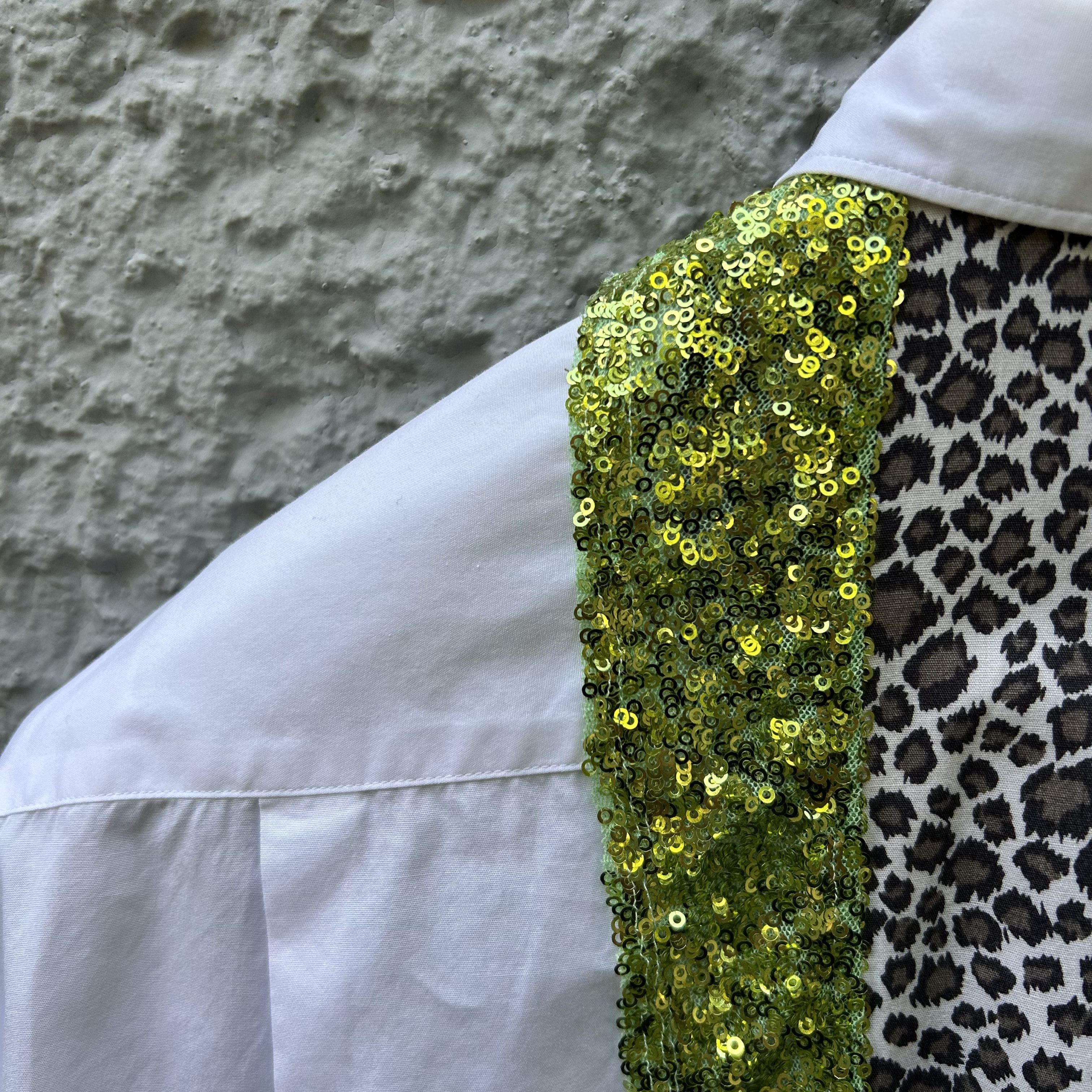 Comme des Garcons Homme Plus CDG Homme Plus White Sequin Leopard Print Shirt S/S18 Size US S / EU 44-46 / 1 - 4 Thumbnail