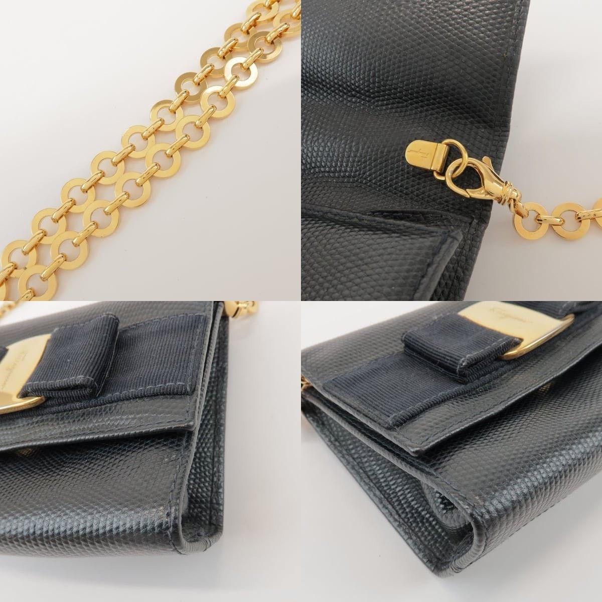 Salvatore Ferragamo Ferragamo Vara Calfskin Shoulder Bag Navy Size ONE SIZE - 4 Thumbnail