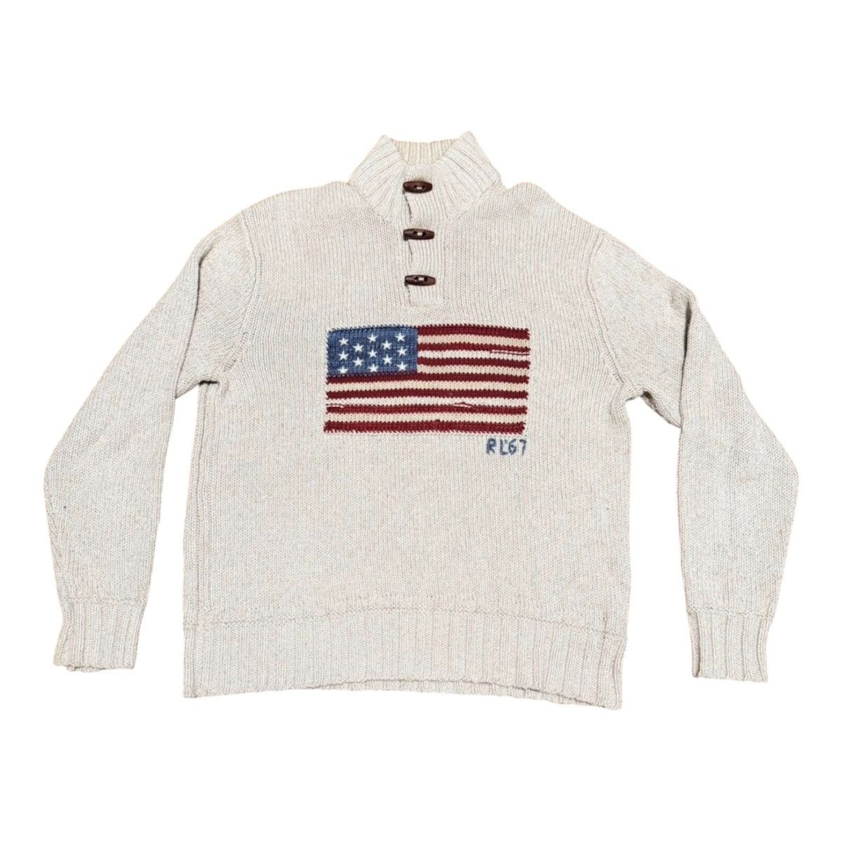 Polo Ralph Lauren Polo Ralph Lauren AMERICAN FLAG KNIT Sweater Size US M / EU 48-50 / 2 - 1 Thumbnail