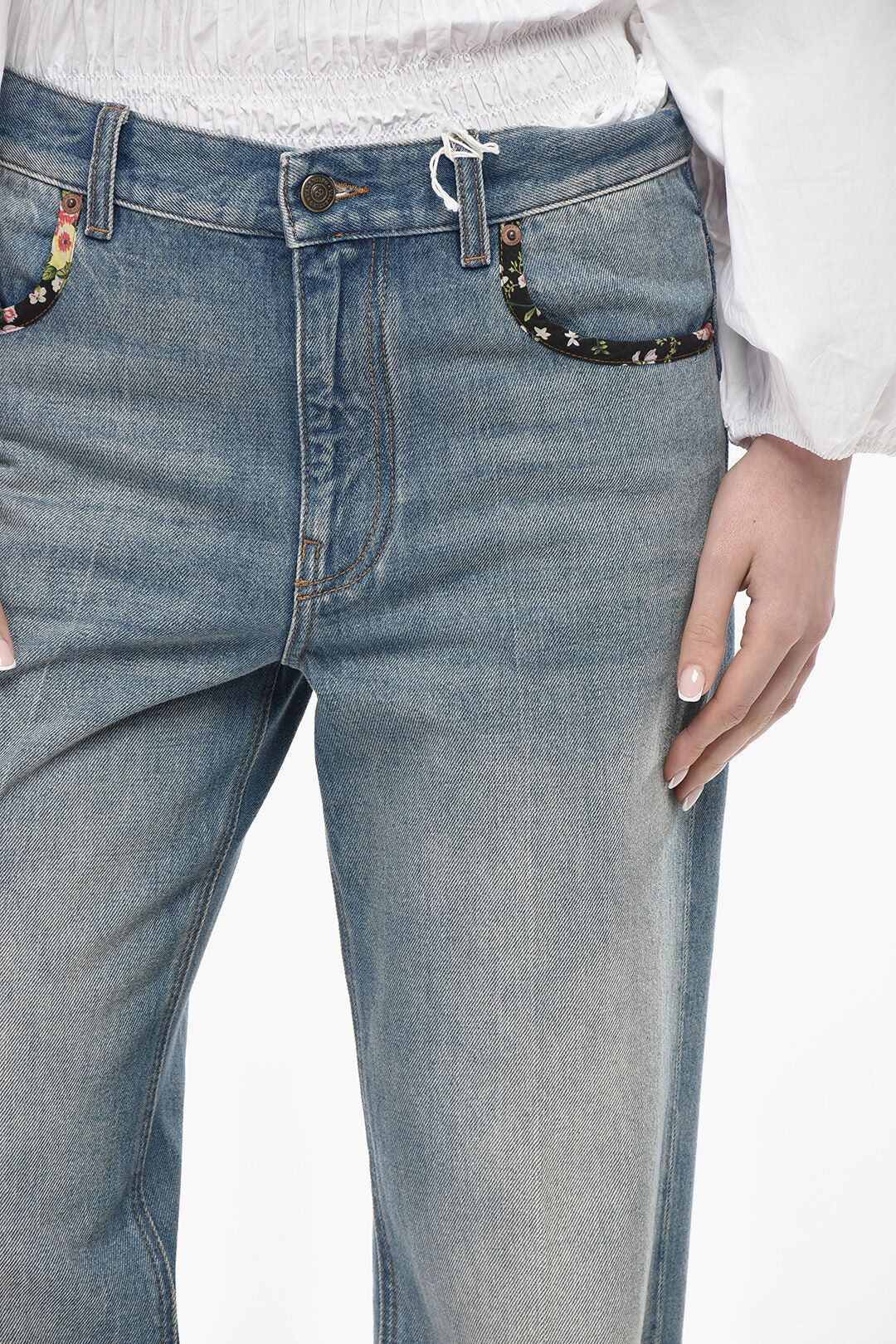 Valentino og1mm0426 Straight-Fit Cotton Jeans in Light Blue Size 27" / US 4 / IT 40 - 3 Thumbnail