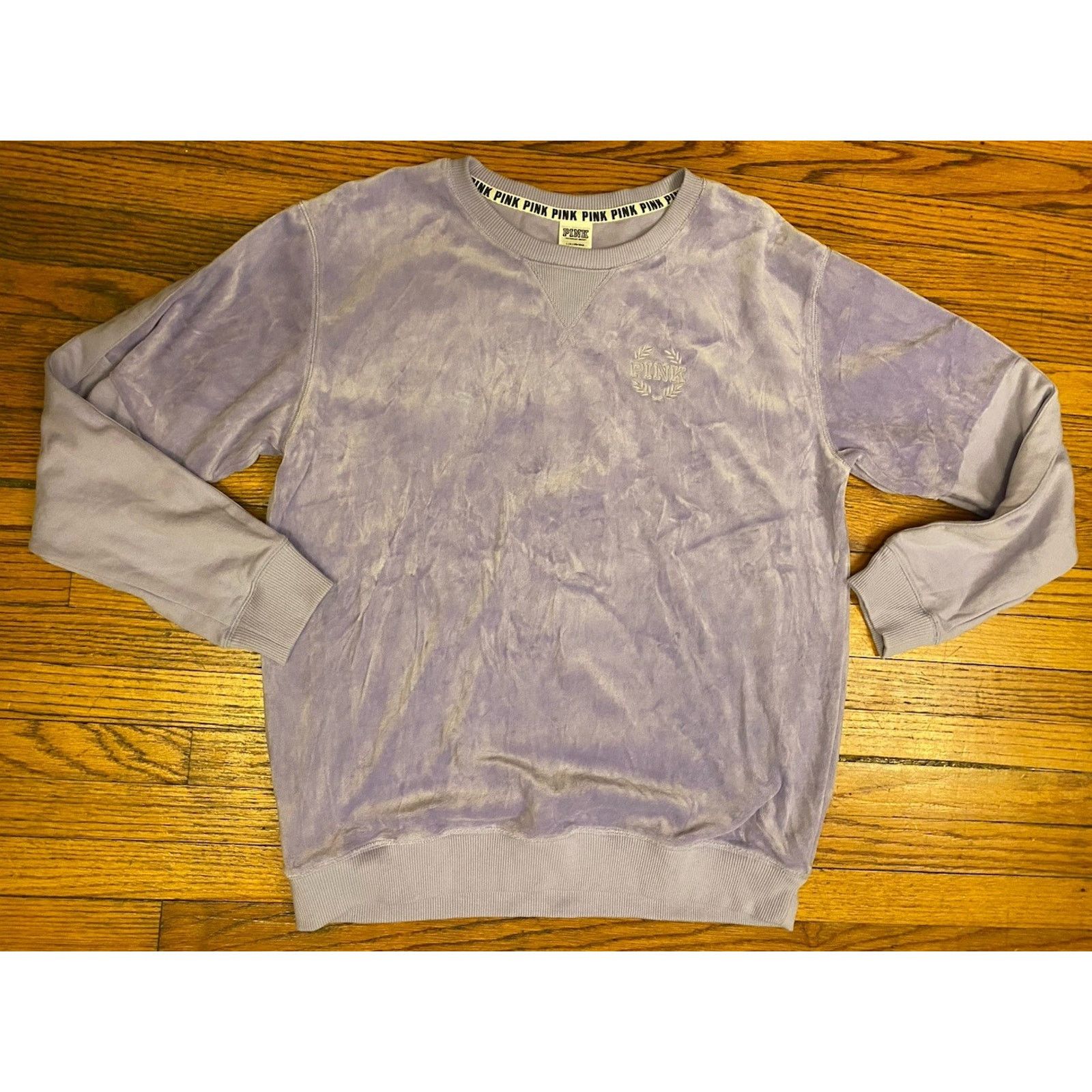Victoria's Secret Victoria’s Secret PINK Fuzzy Sweatshirt Women’s Large Violet Size L / US 10 / IT 46 - 1 Thumbnail