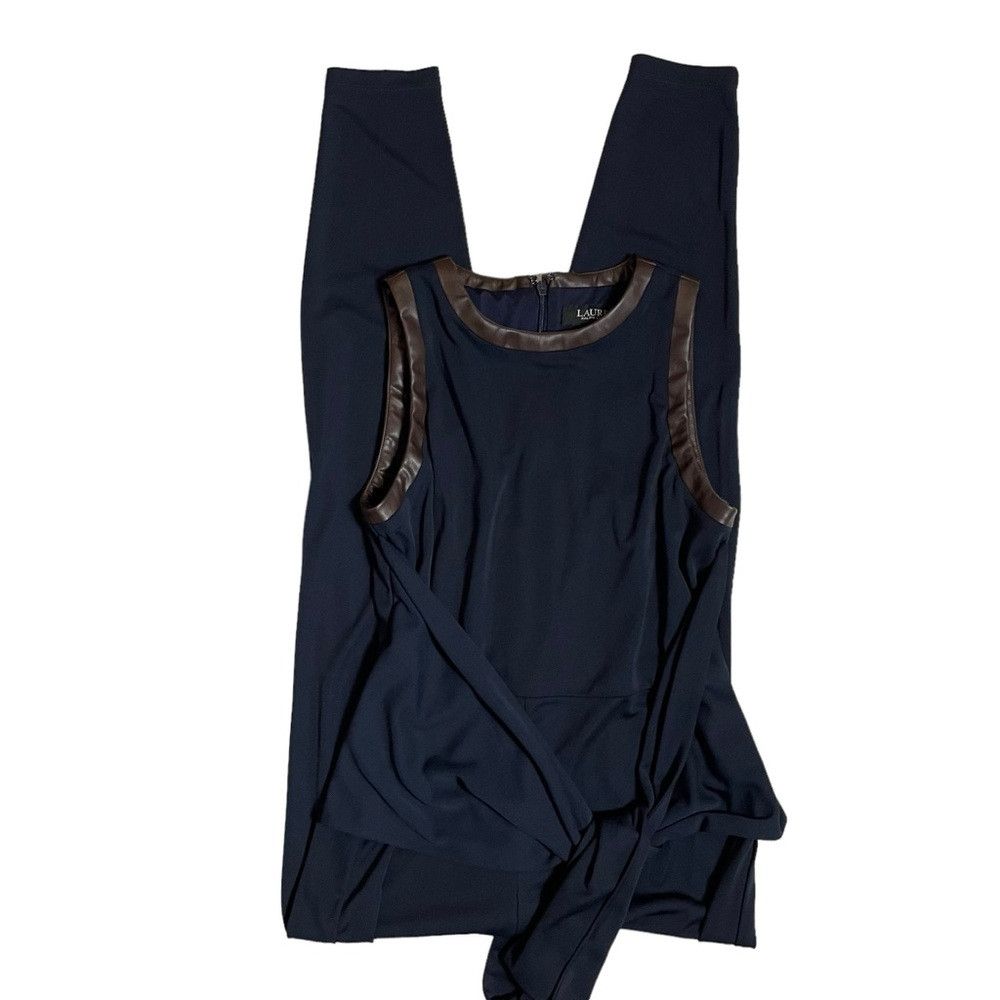 Ralph Lauren NWT New $245 Ralph Lauren Tie-Front Sleeveless Navy Jumpsui Size 26" / US 2 / IT 38 - 3 Thumbnail