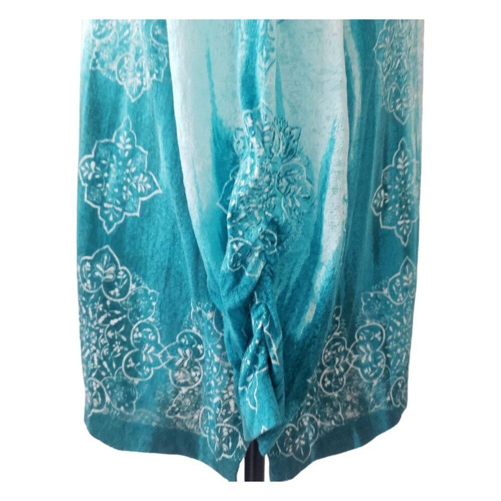 Chicos CT1512 Chico's Lightweight Aqua Scoop Neck T-Shirt Size XL / US 12-14 / IT 48-50 - 5 Thumbnail