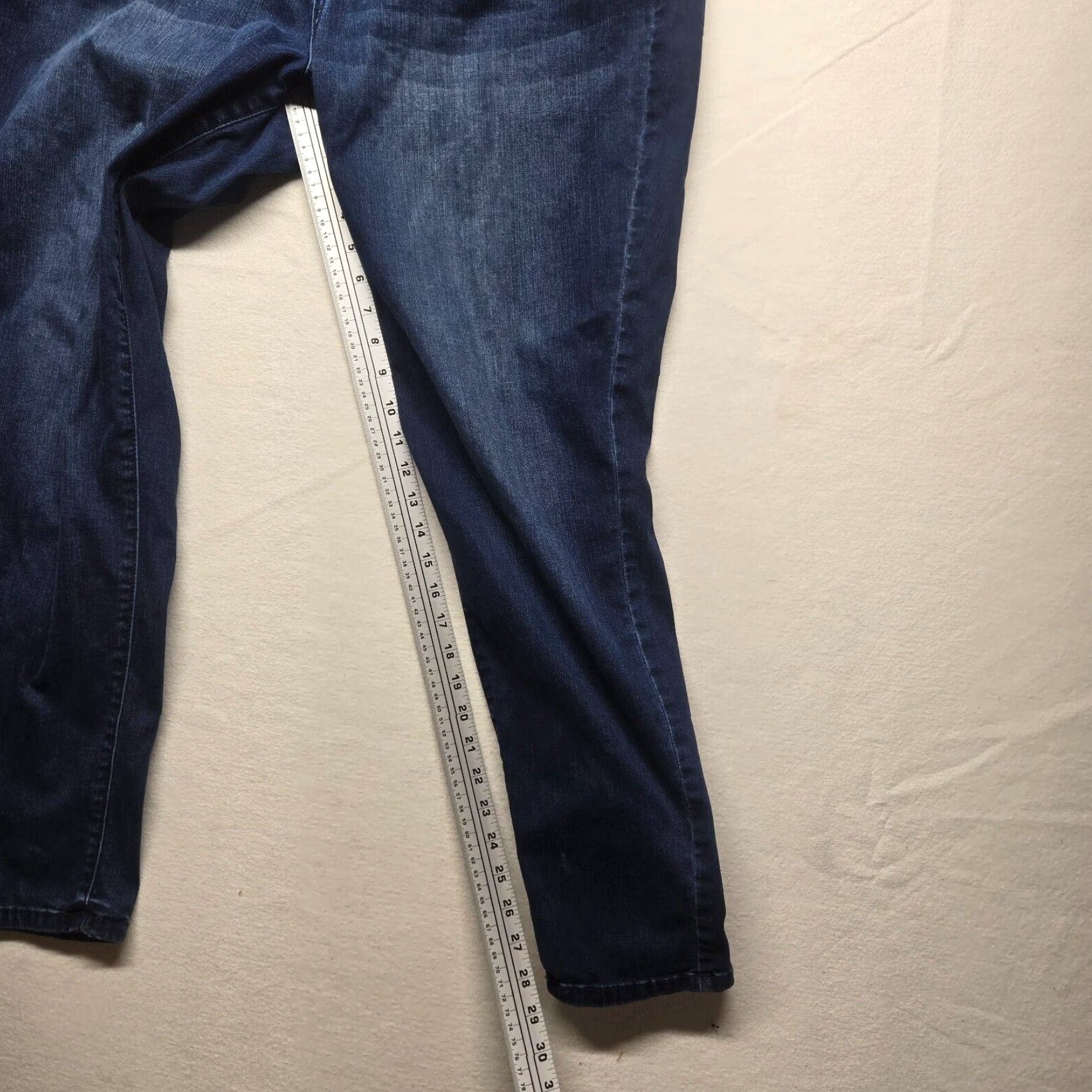 Denime Venezia Blue Denim Pants Women's Plus Size 24 Dark Wash Flat Front Regular Fit Size 42" / US 20 - 6 Thumbnail