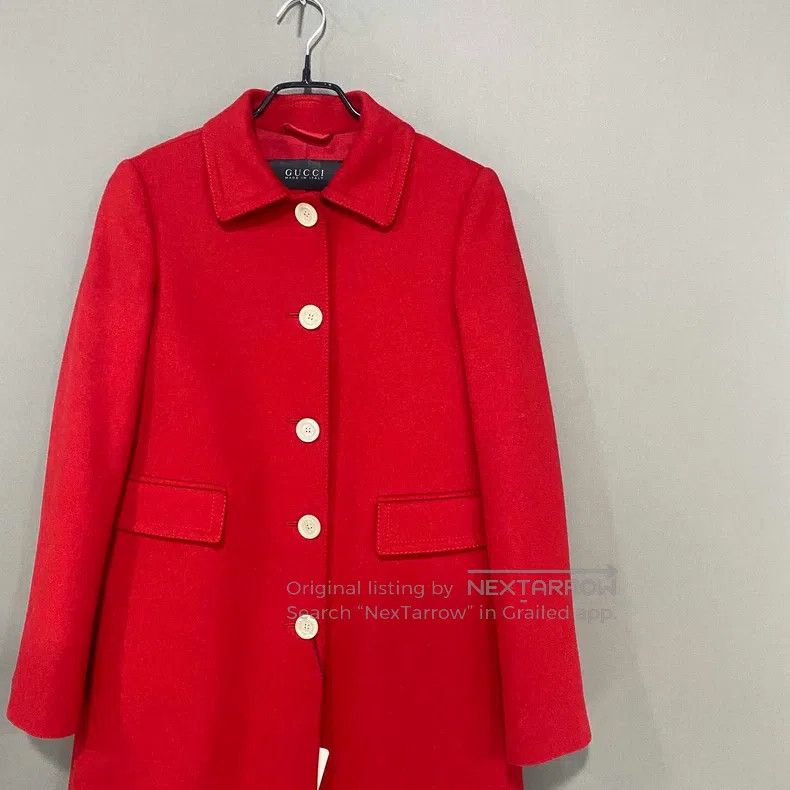 Gucci Gucci Red long tweed coat Size XS / US 0-2 / IT 36-38 - 2 Thumbnail